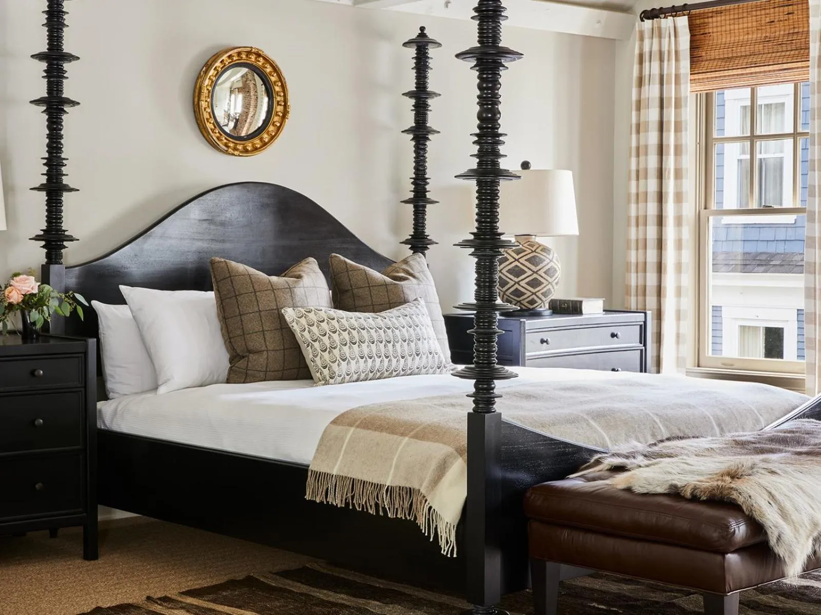 Bed in The White Barn Inn & Spa, Auberge Collection