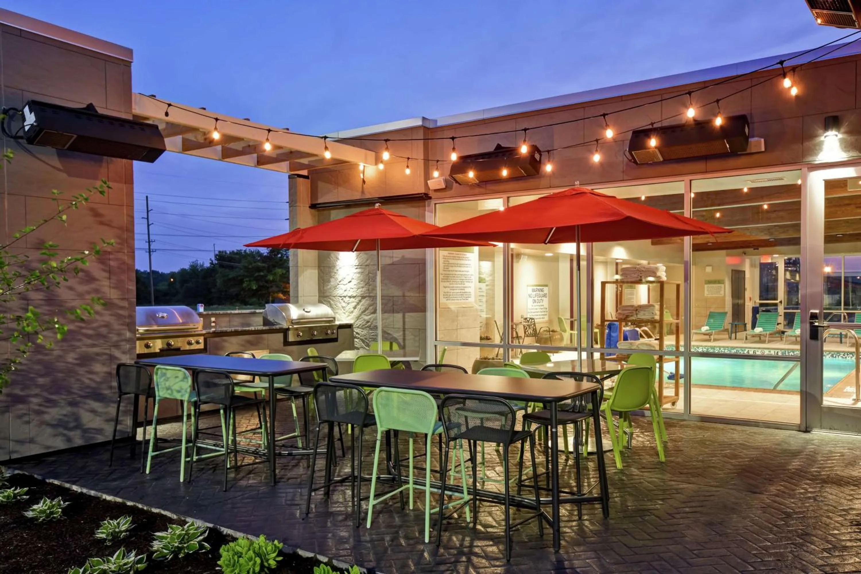 Pool view in Home2 Suites By Hilton Terre Haute