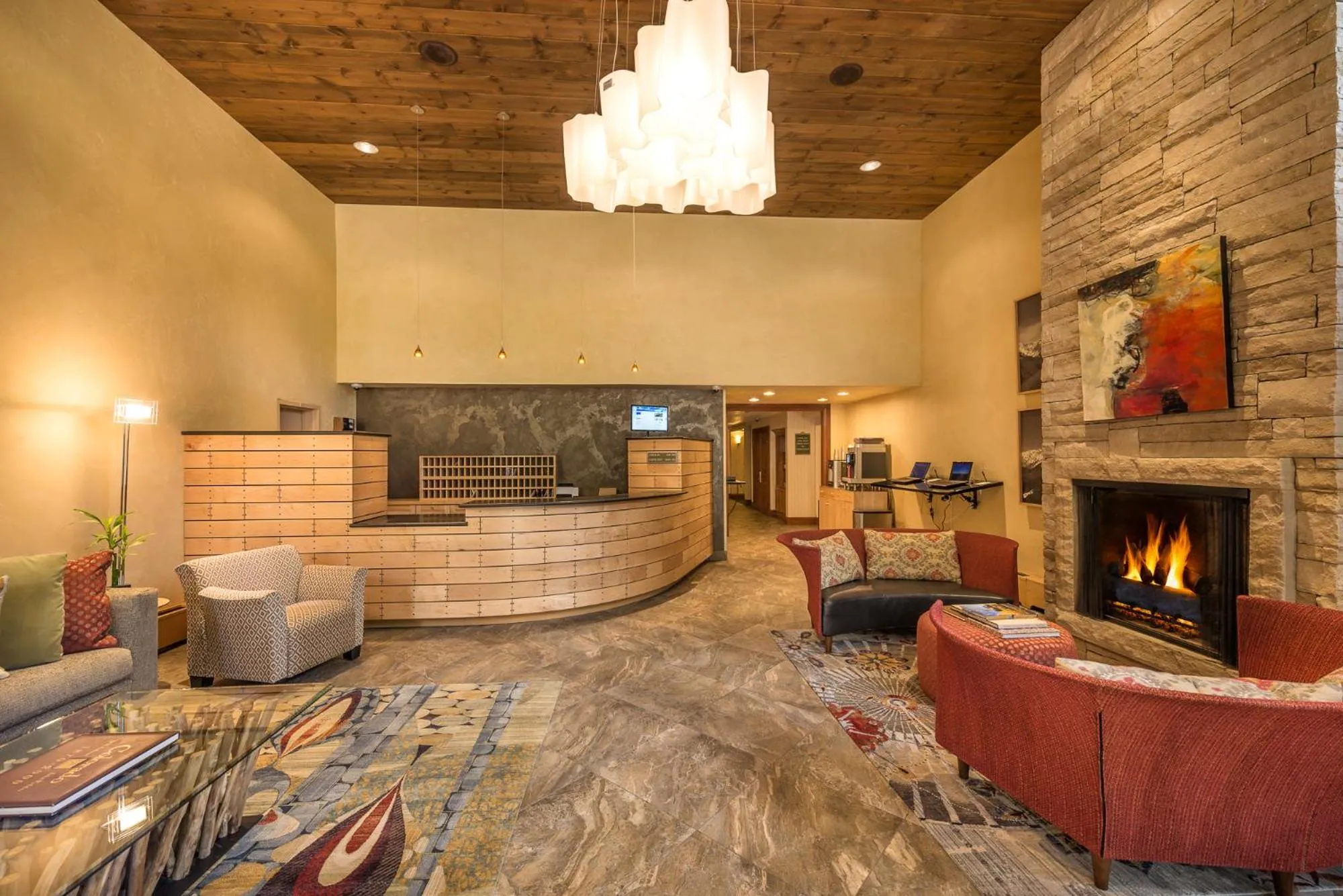 Lobby or reception in Vail's Mountain Haus at the Covered Bridge