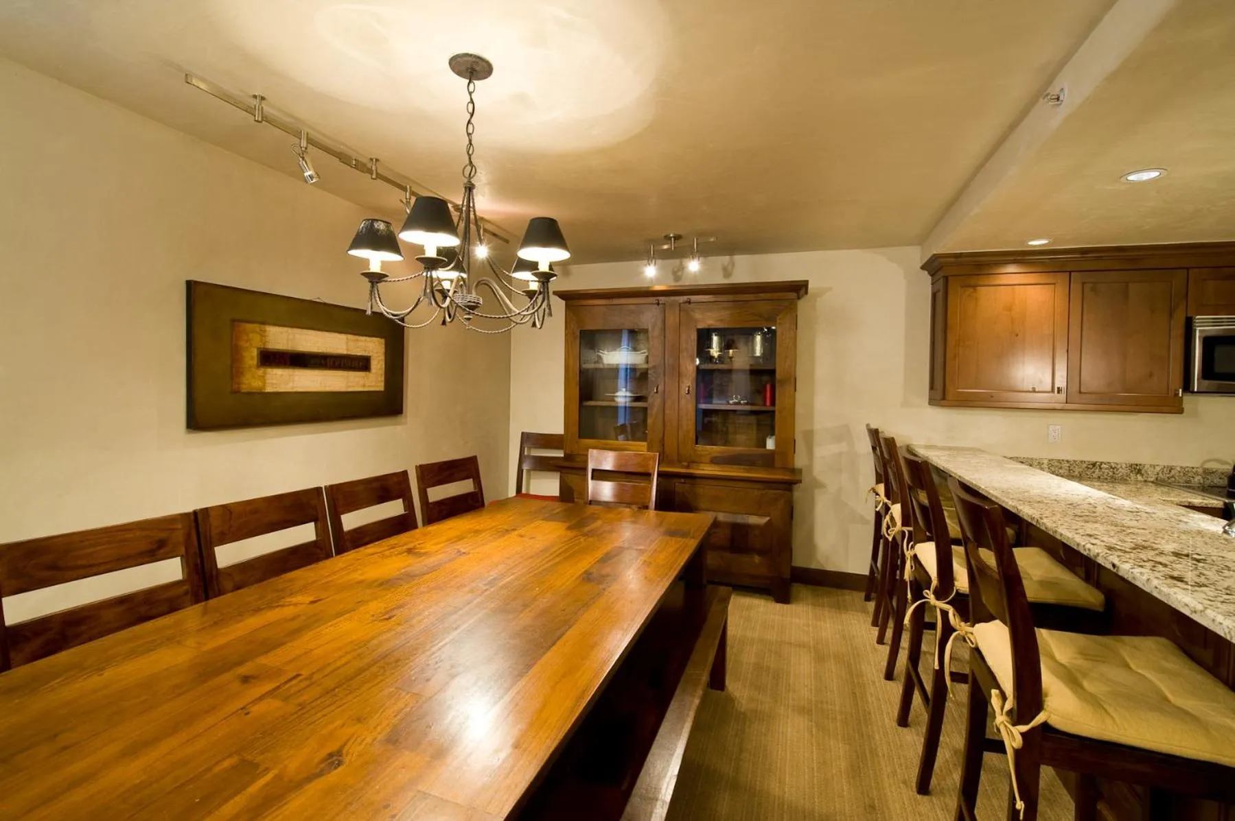 Dining area in Vail's Mountain Haus at the Covered Bridge