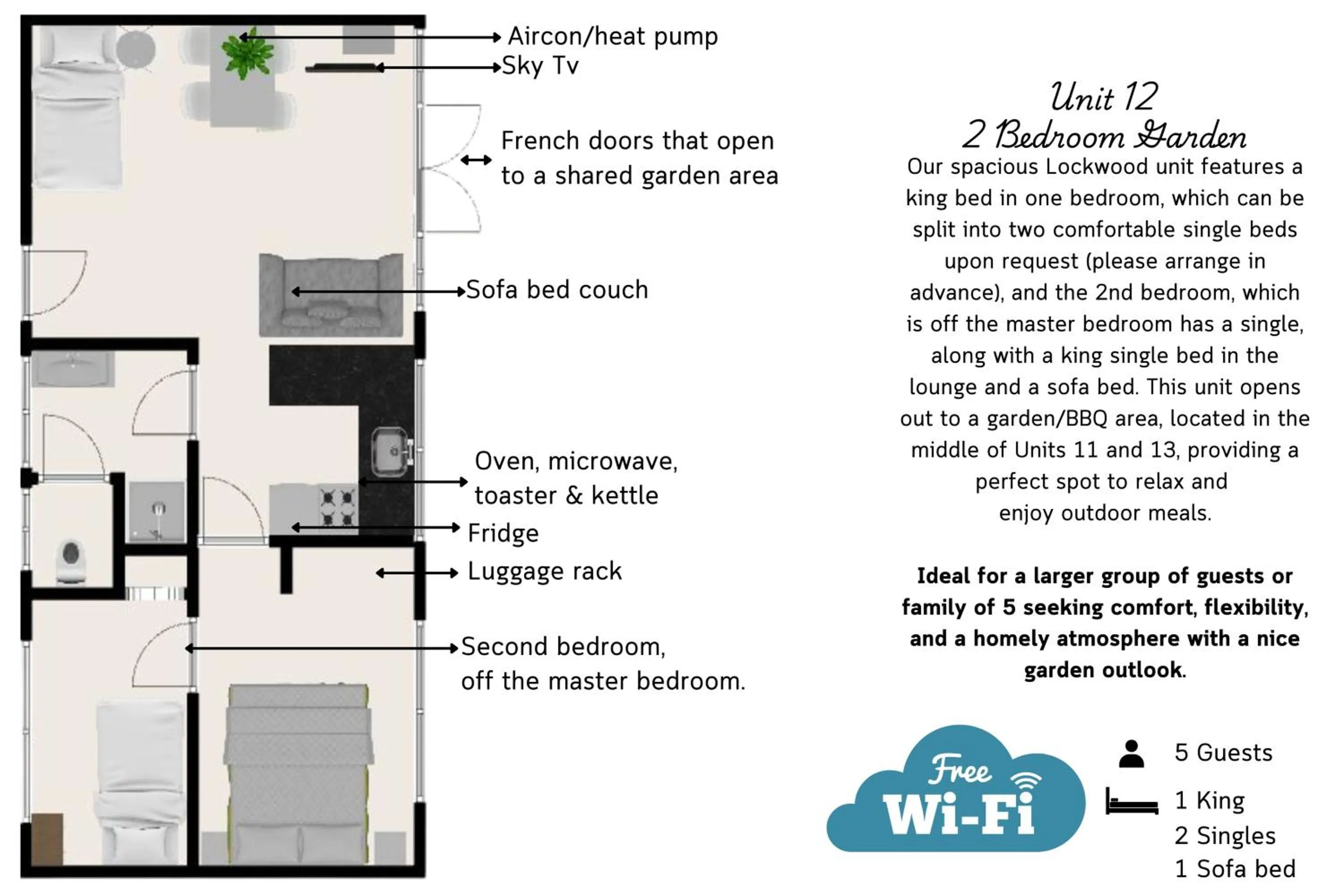 Floor plan in Waikanae Beach Motel