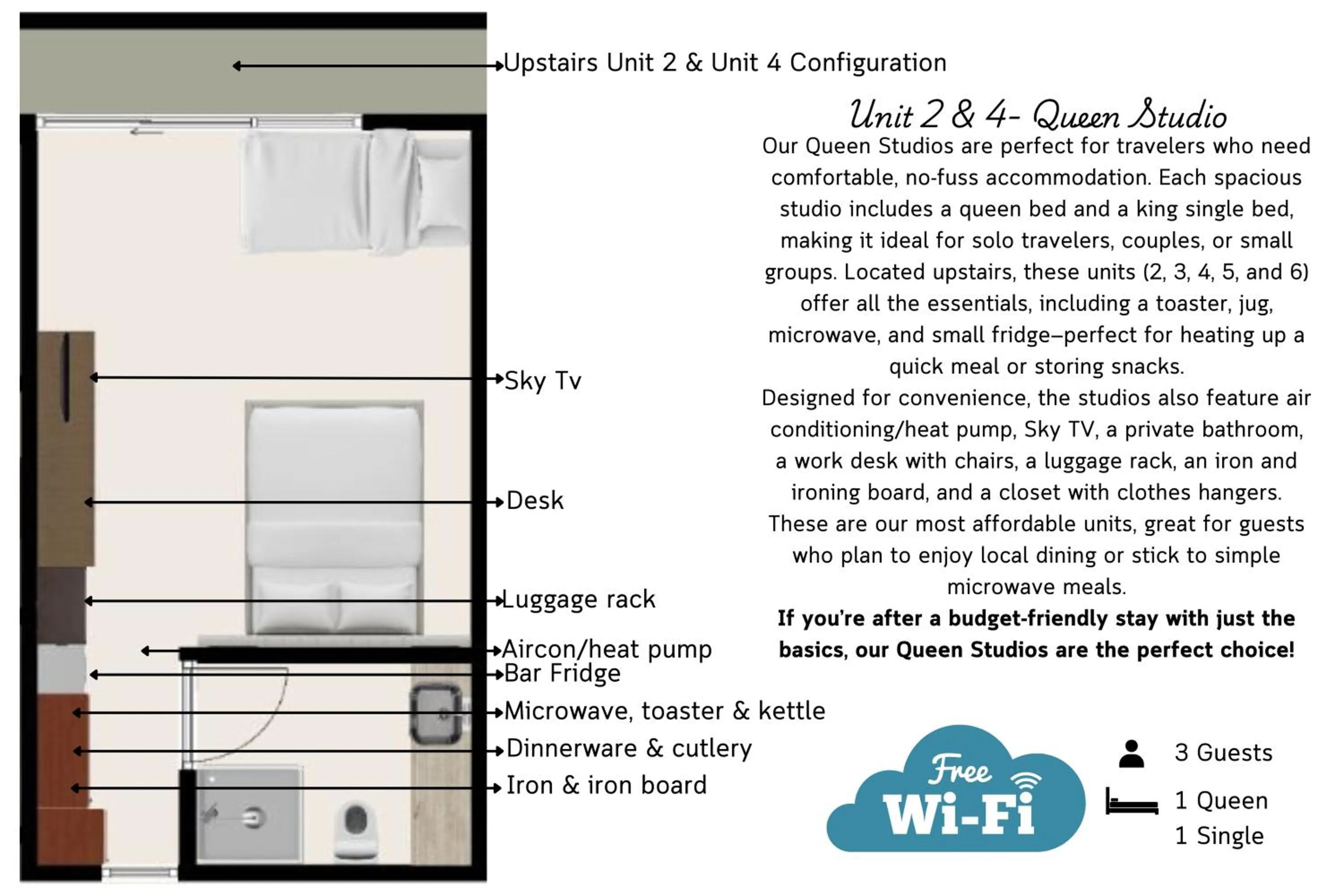 Floor plan in Waikanae Beach Motel