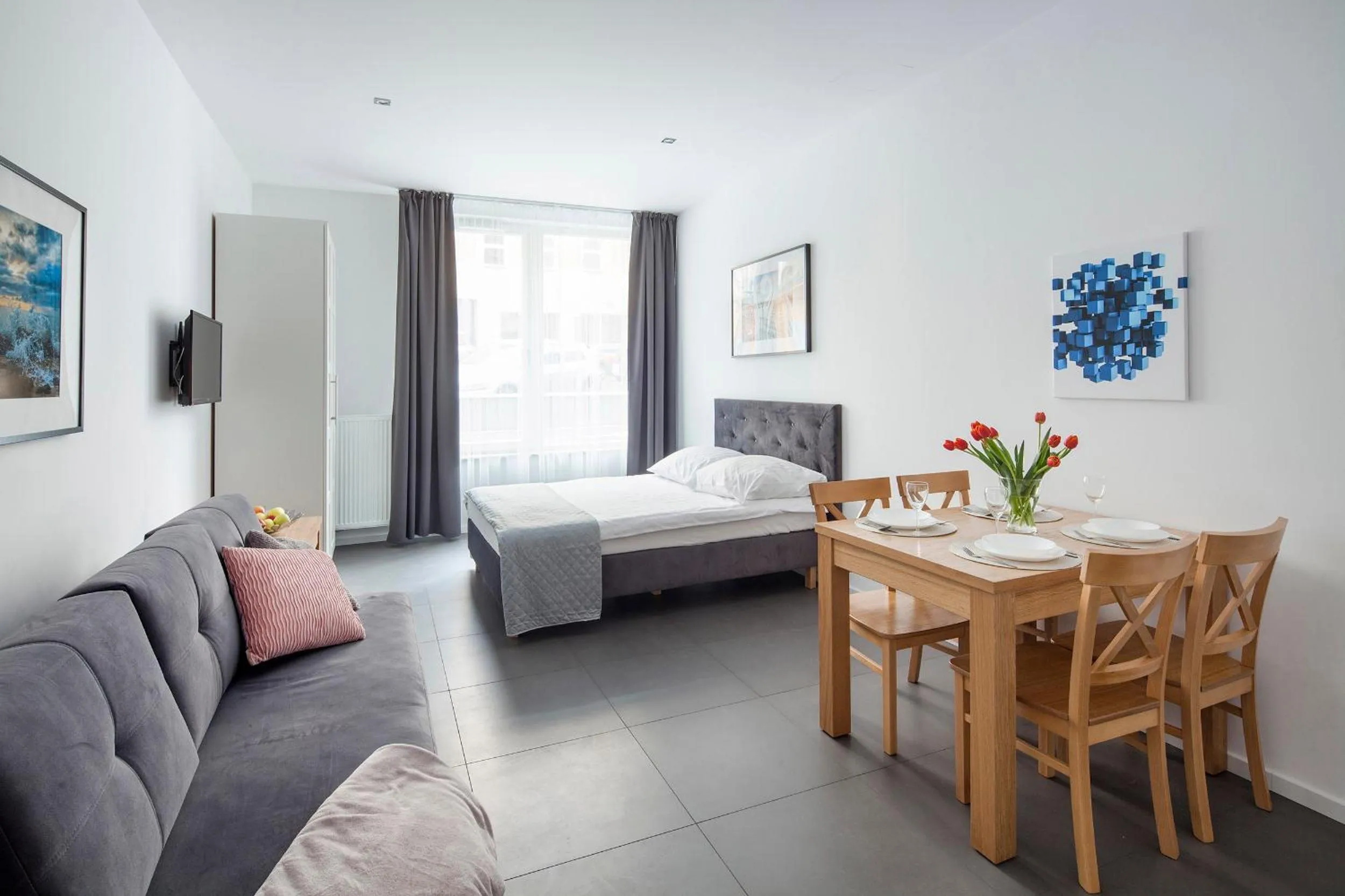 Bed in Sleepy3city Apartments Batorego 9 II