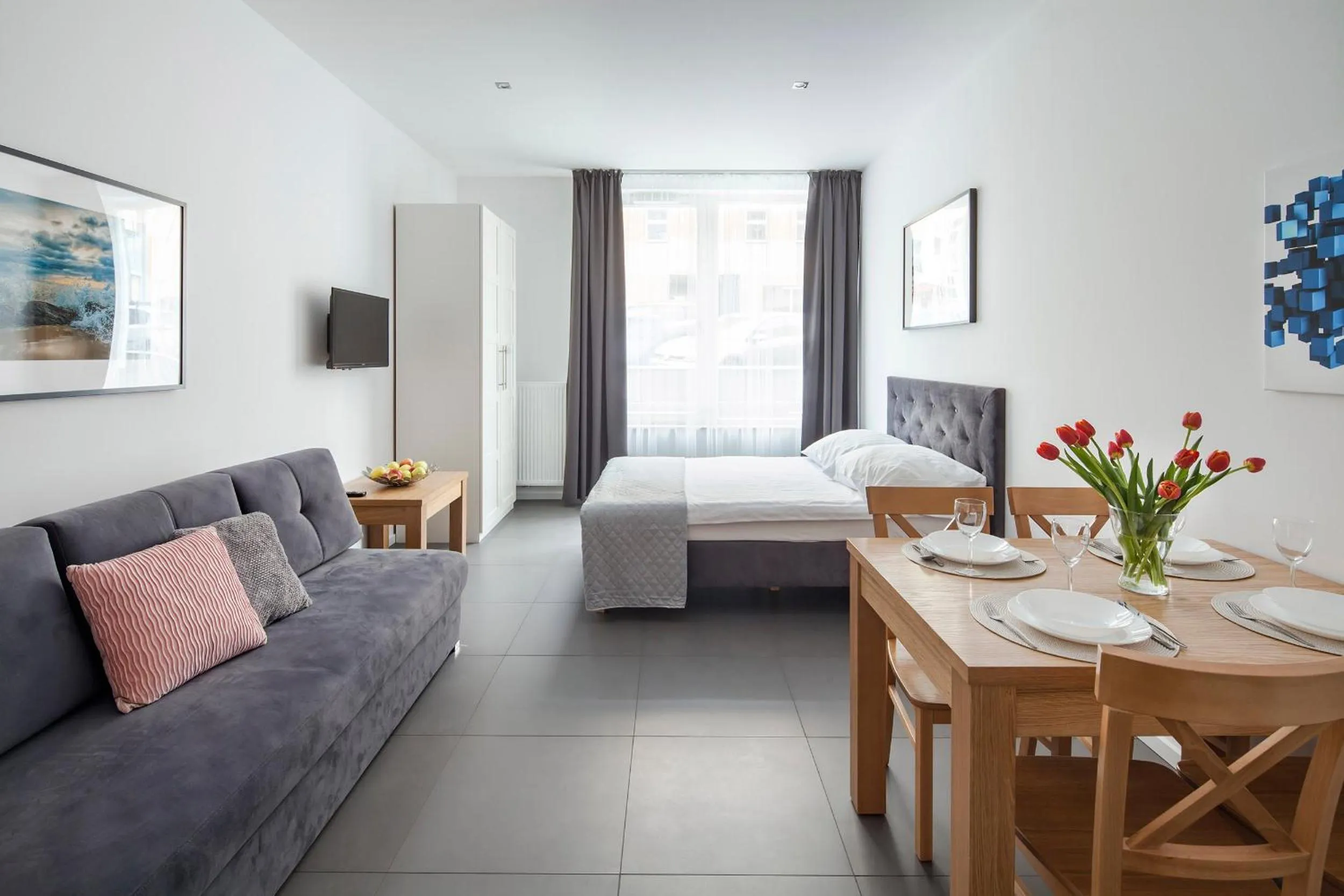 Bed in Sleepy3city Apartments Batorego 9 II