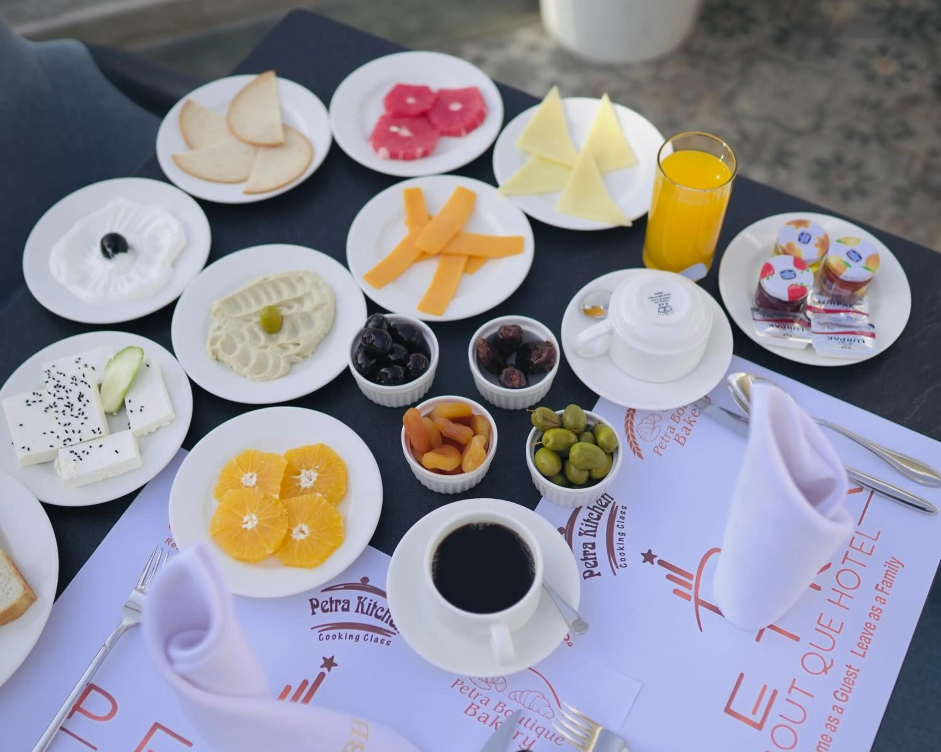 Continental breakfast in Petra Boutique Hotel