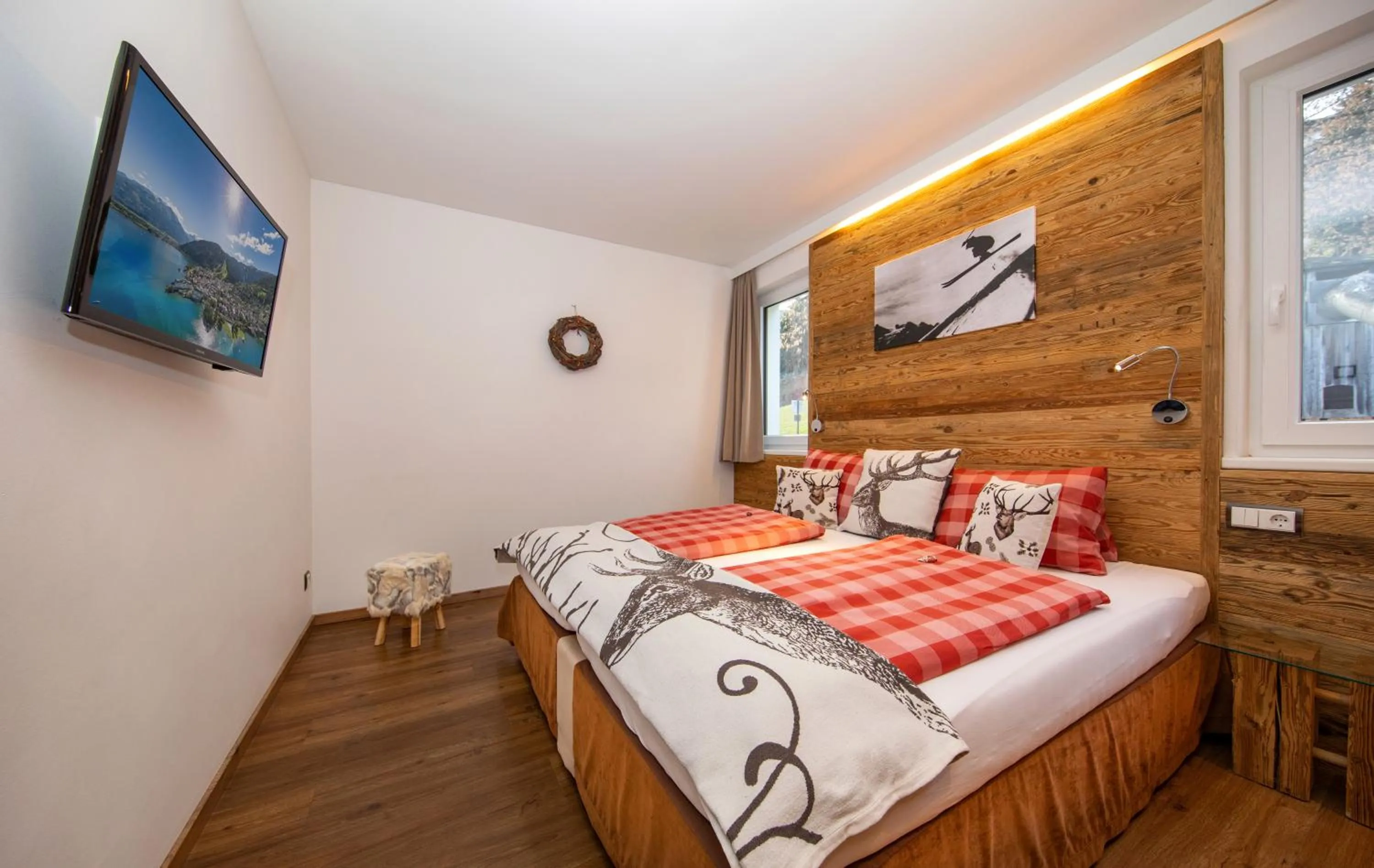 Bedroom, Bed in Appartement Living Schönwies apartments with private Infrared cabin and Zell am See Kaprun summercard