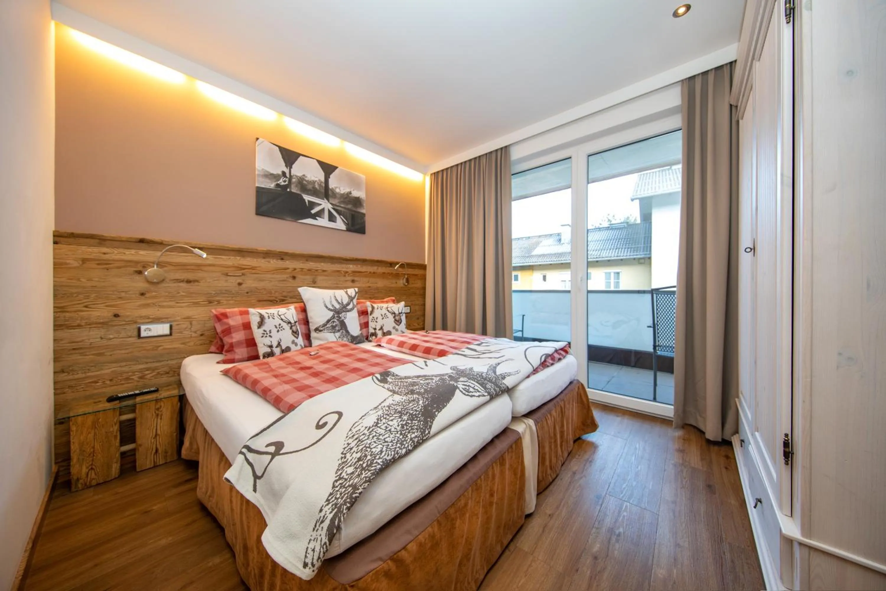 Bedroom, Bed in Appartement Living Schönwies apartments with private Infrared cabin and Zell am See Kaprun summercard