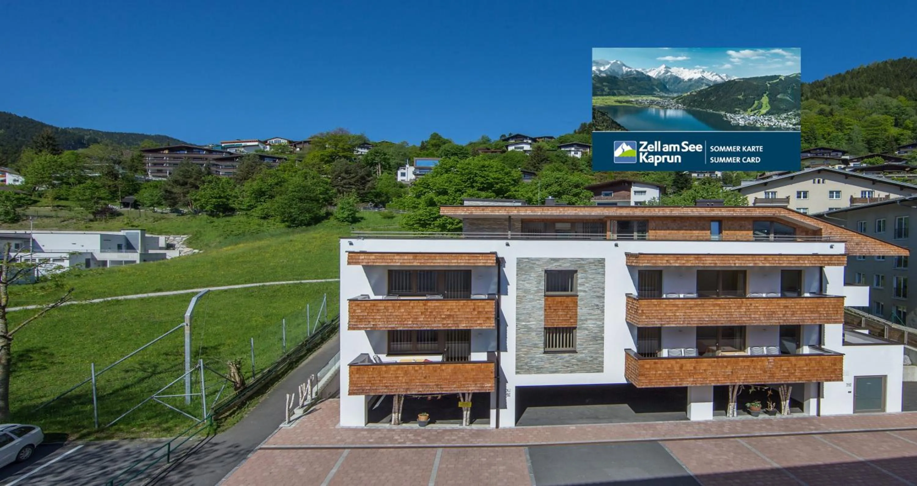 Property building in Appartement Living Schönwies apartments with private Infrared cabin and Zell am See Kaprun summercard
