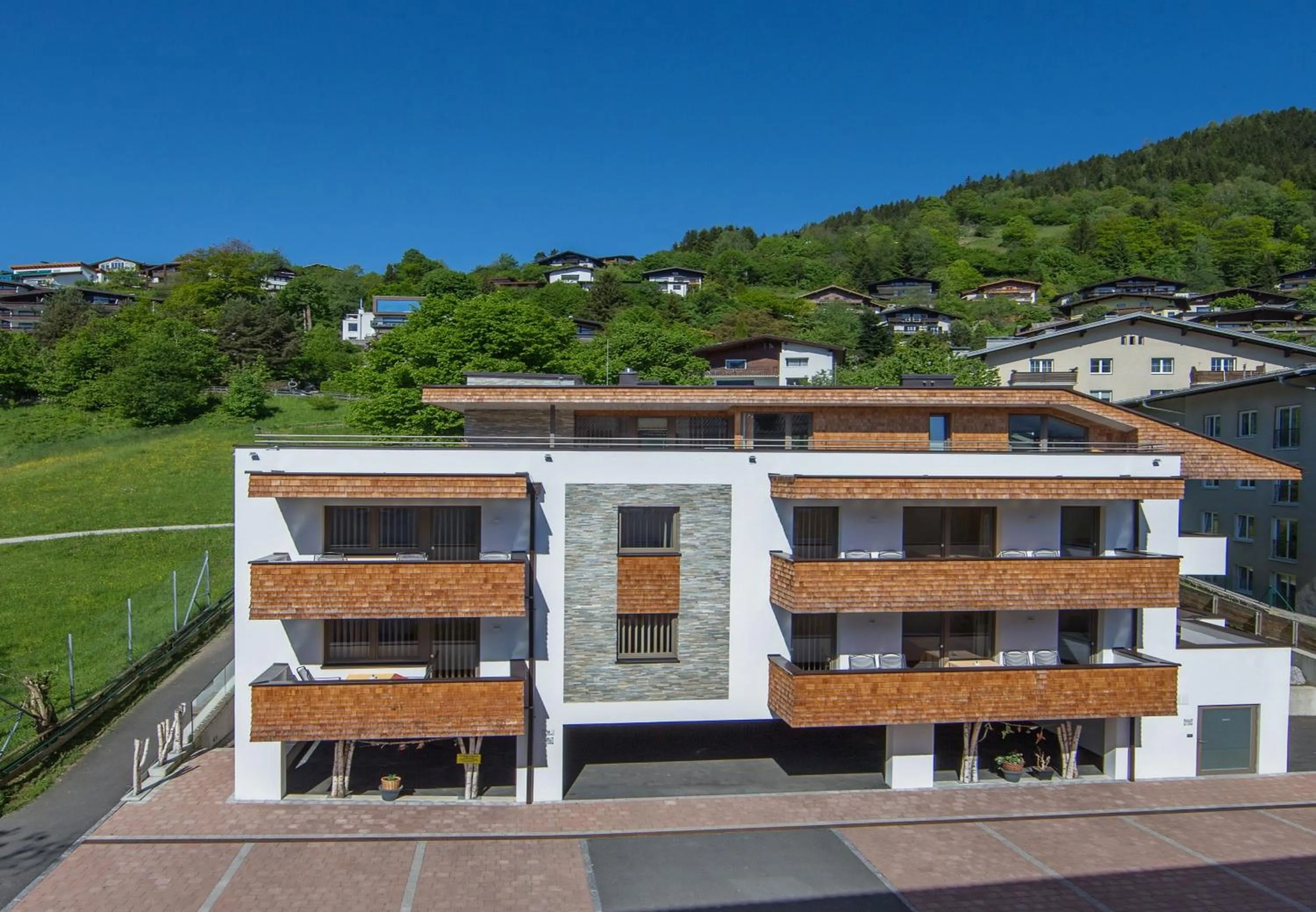 Facade/entrance in Appartement Living Schönwies apartments with private Infrared cabin and Zell am See Kaprun summercard