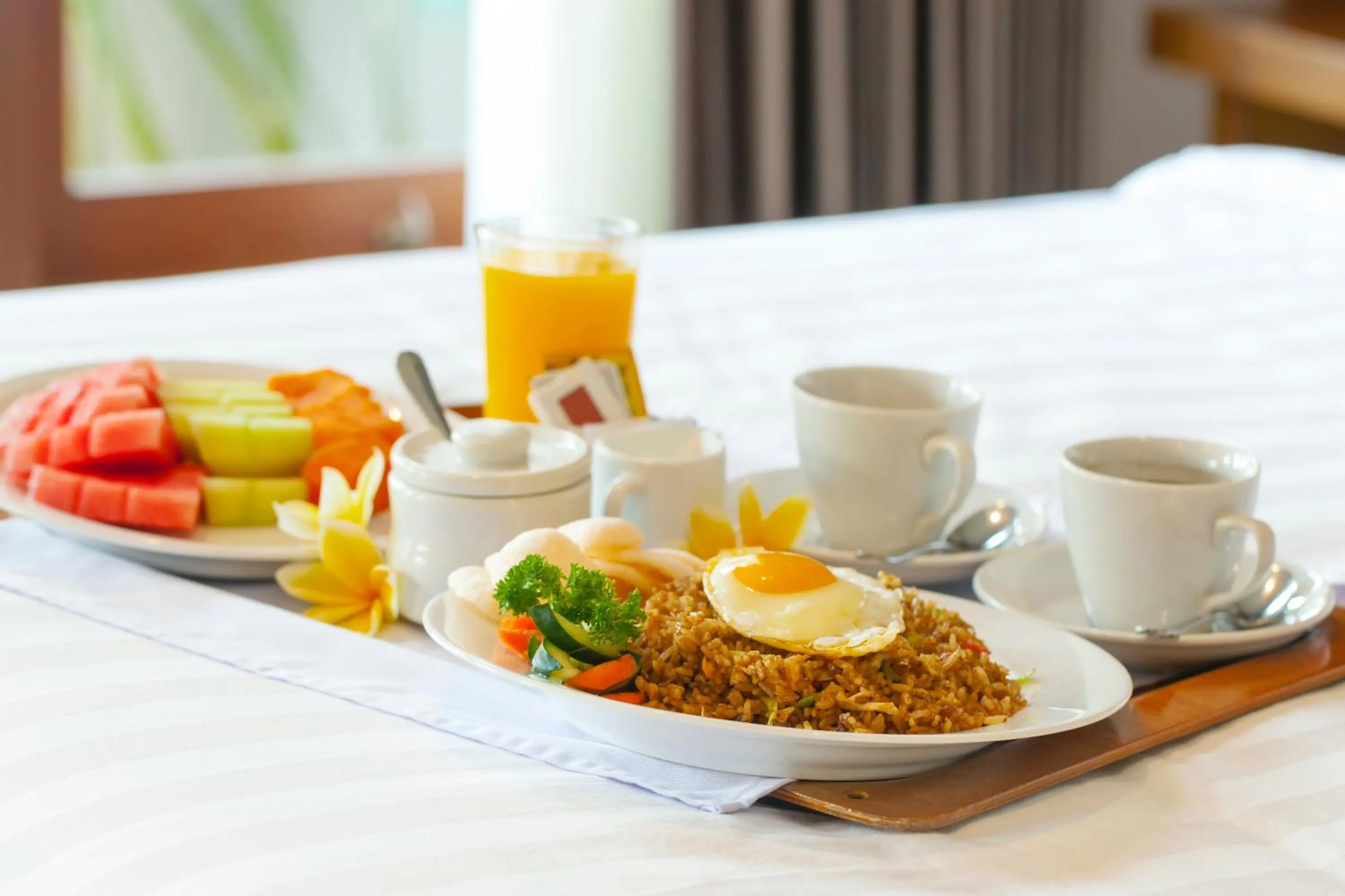 Asian breakfast, Bed in Mutiara Bali Boutique Resort & Villa