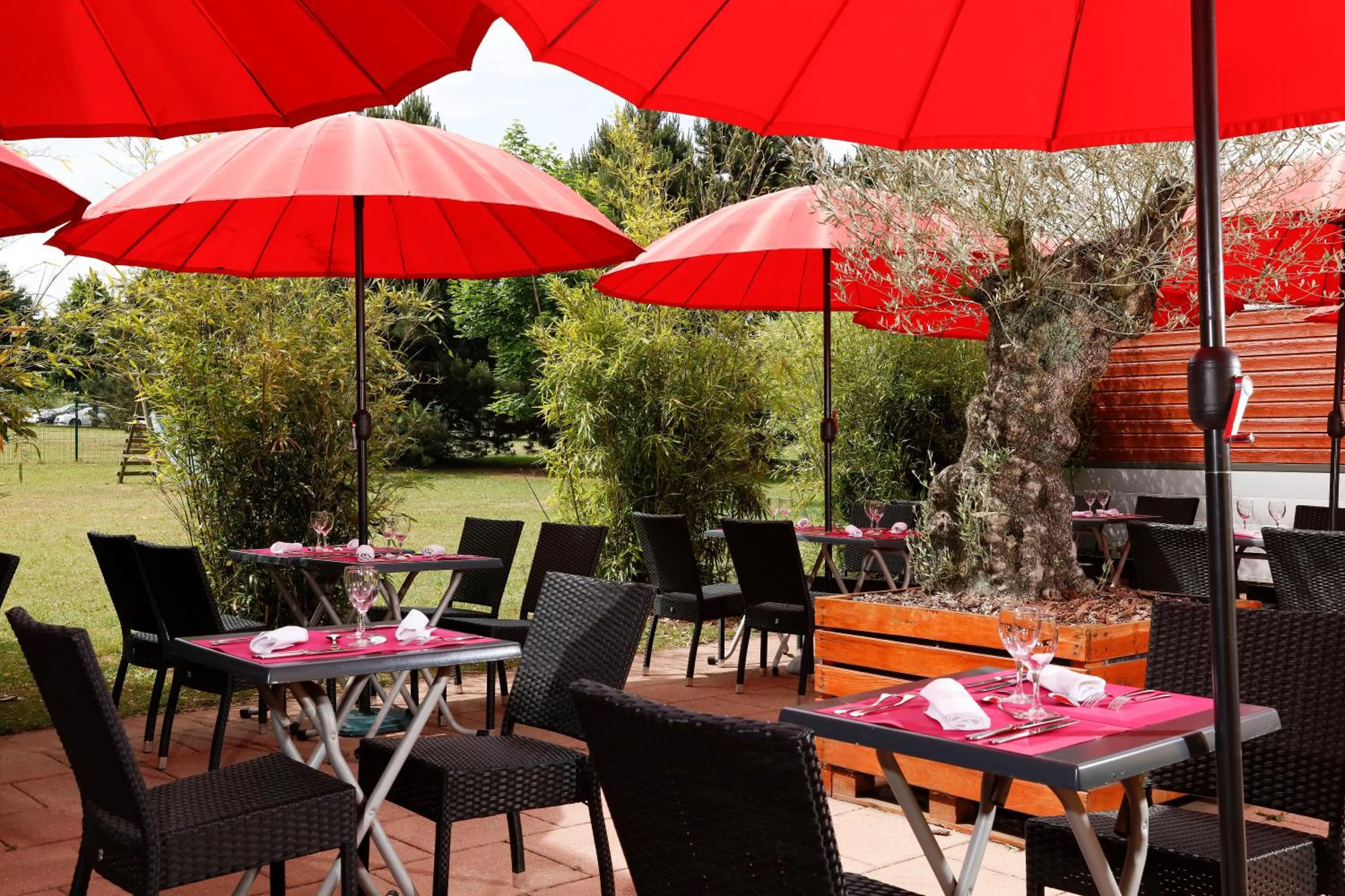 Patio in Hôtel Restaurant Le Colibri