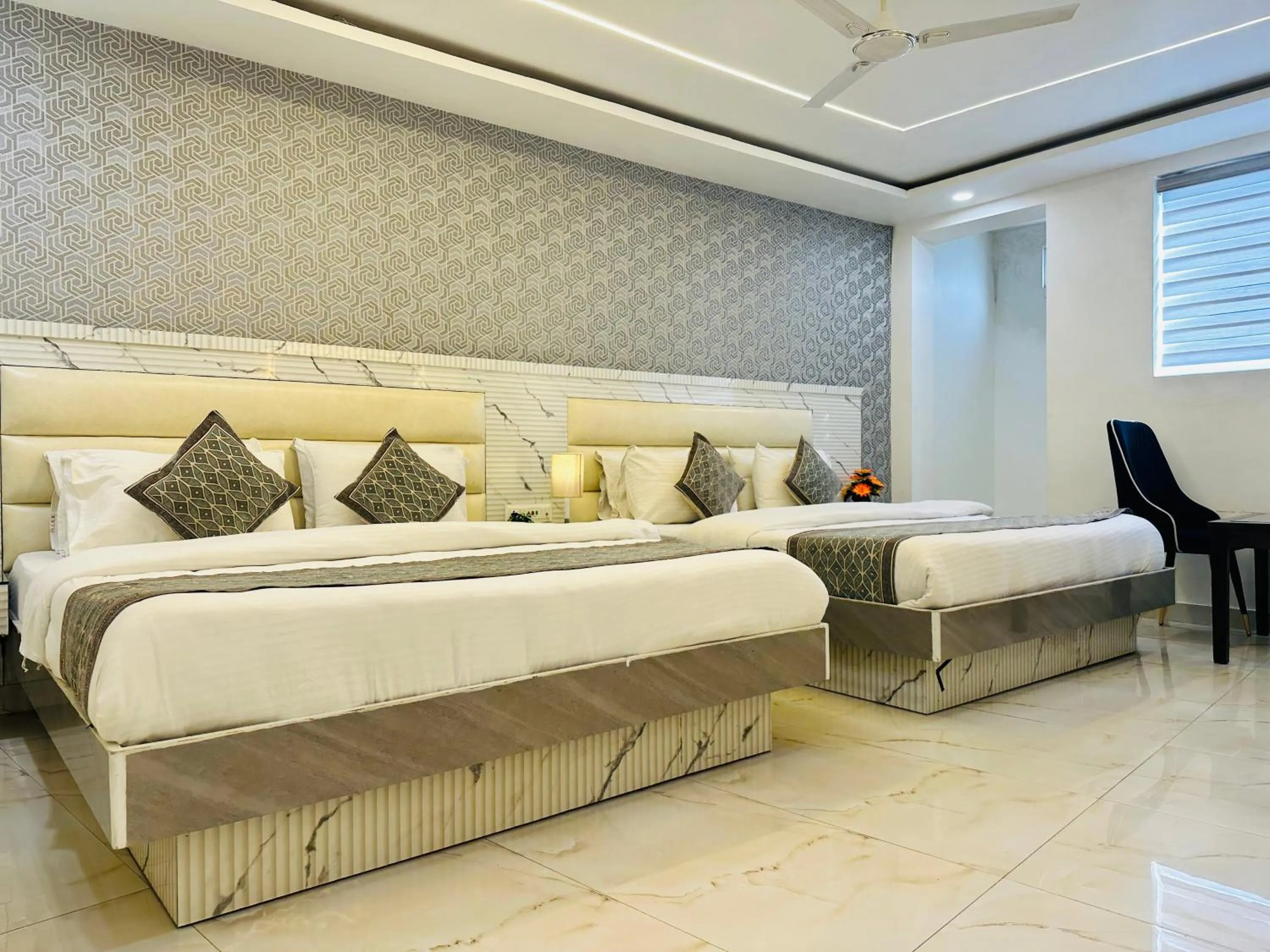 Photo of the whole room, Bed in Hotel Krishna Deluxe-By RCG Hotels