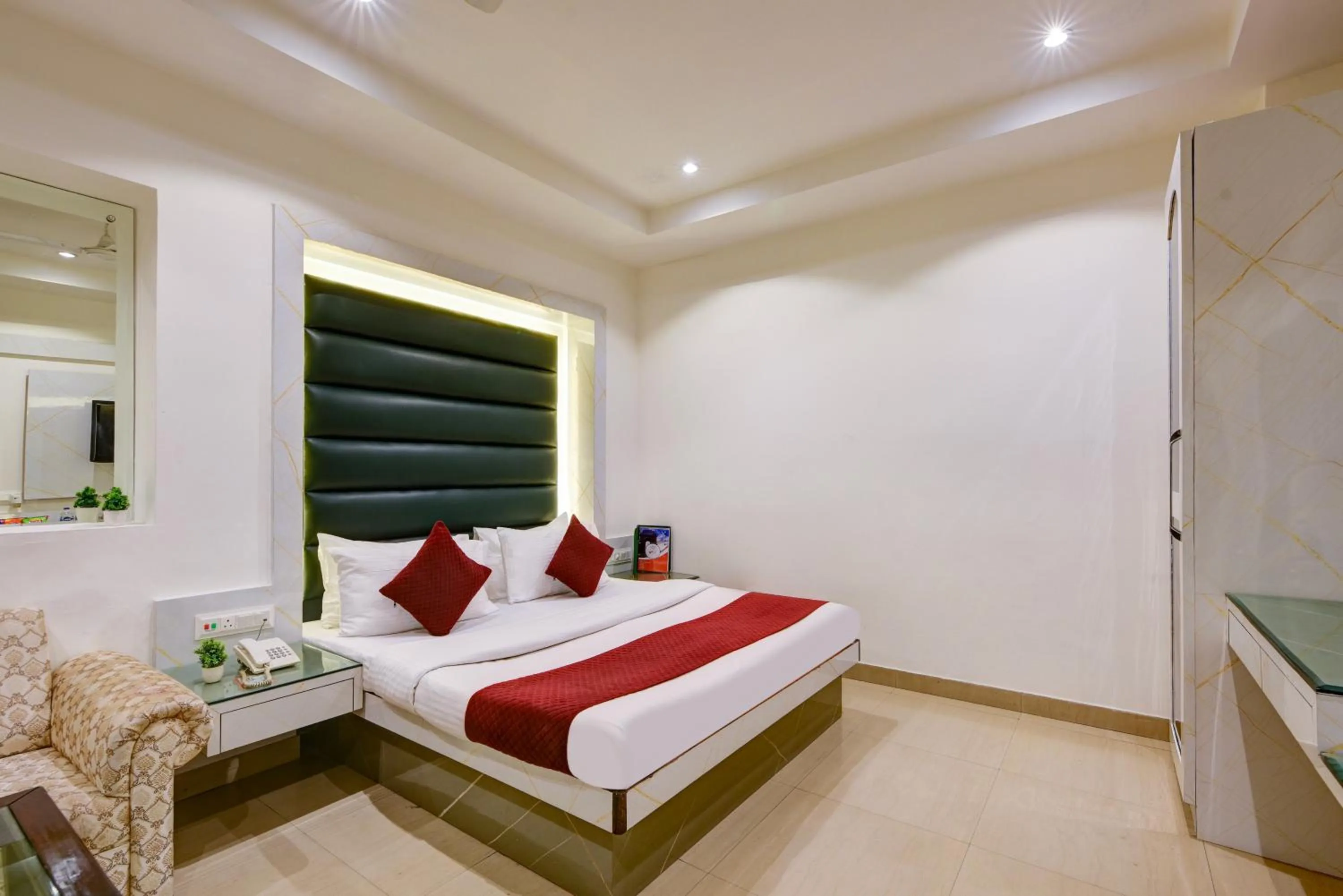 Bedroom, Bed in Hotel Krishna Deluxe-By RCG Hotels