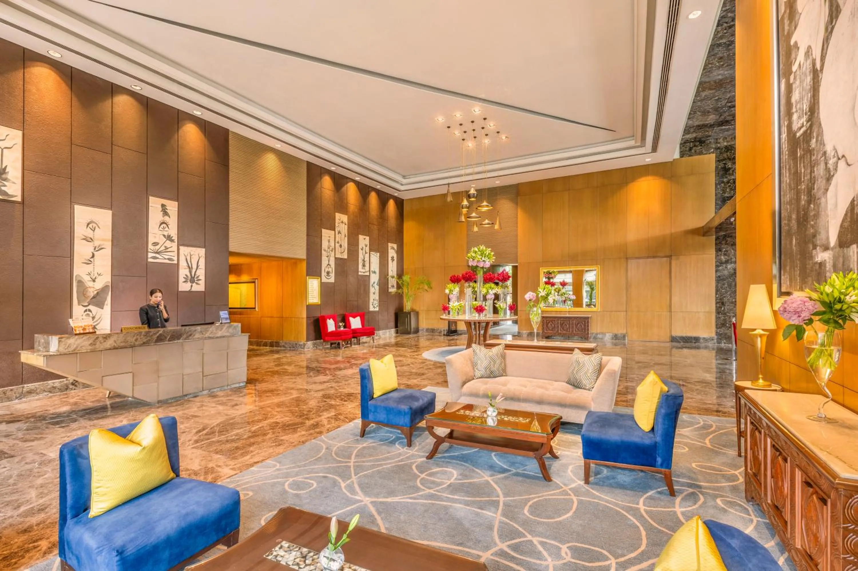 Lobby or reception in The Leela Ambience Convention Hotel Delhi