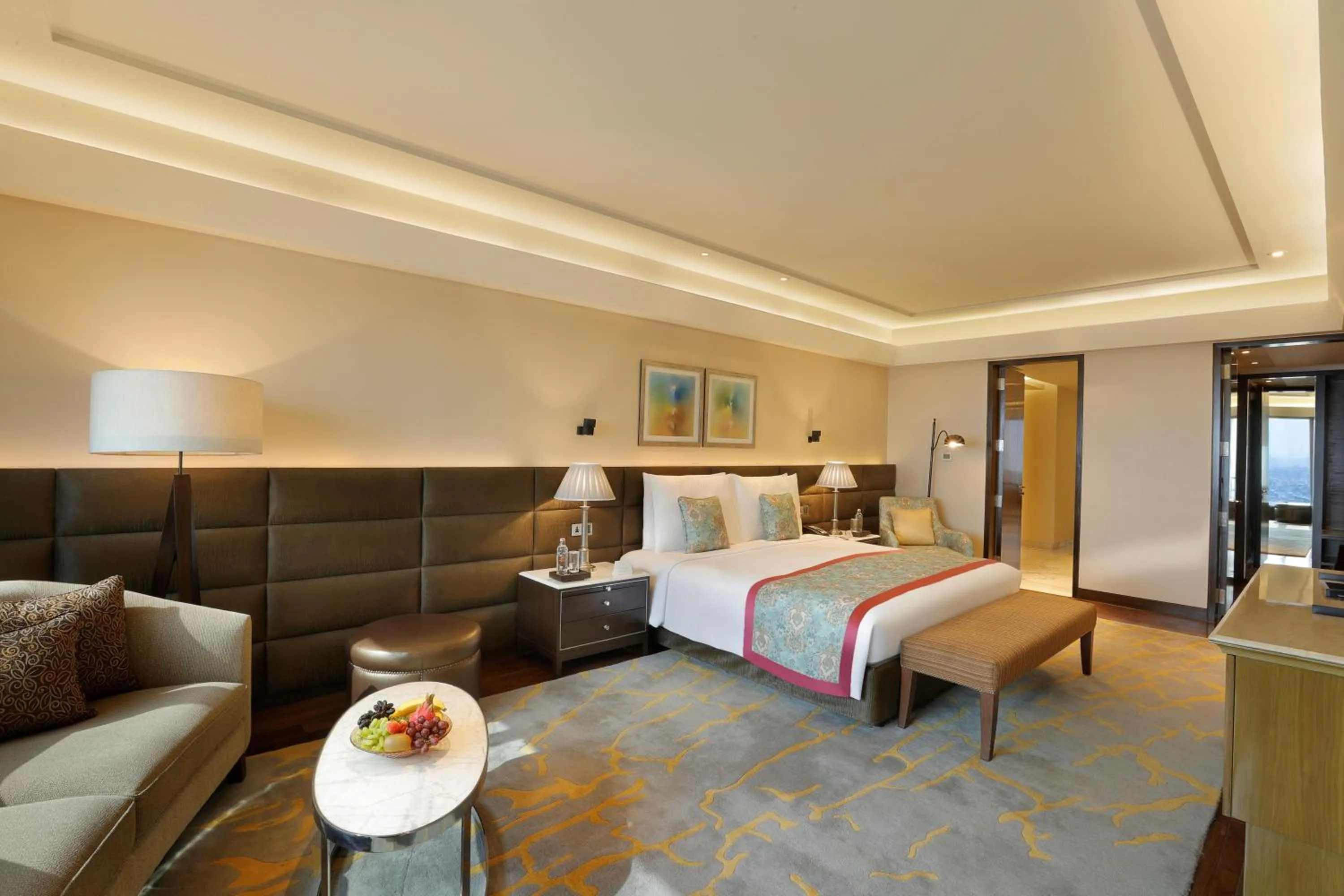 Bed in The Leela Ambience Convention Hotel Delhi