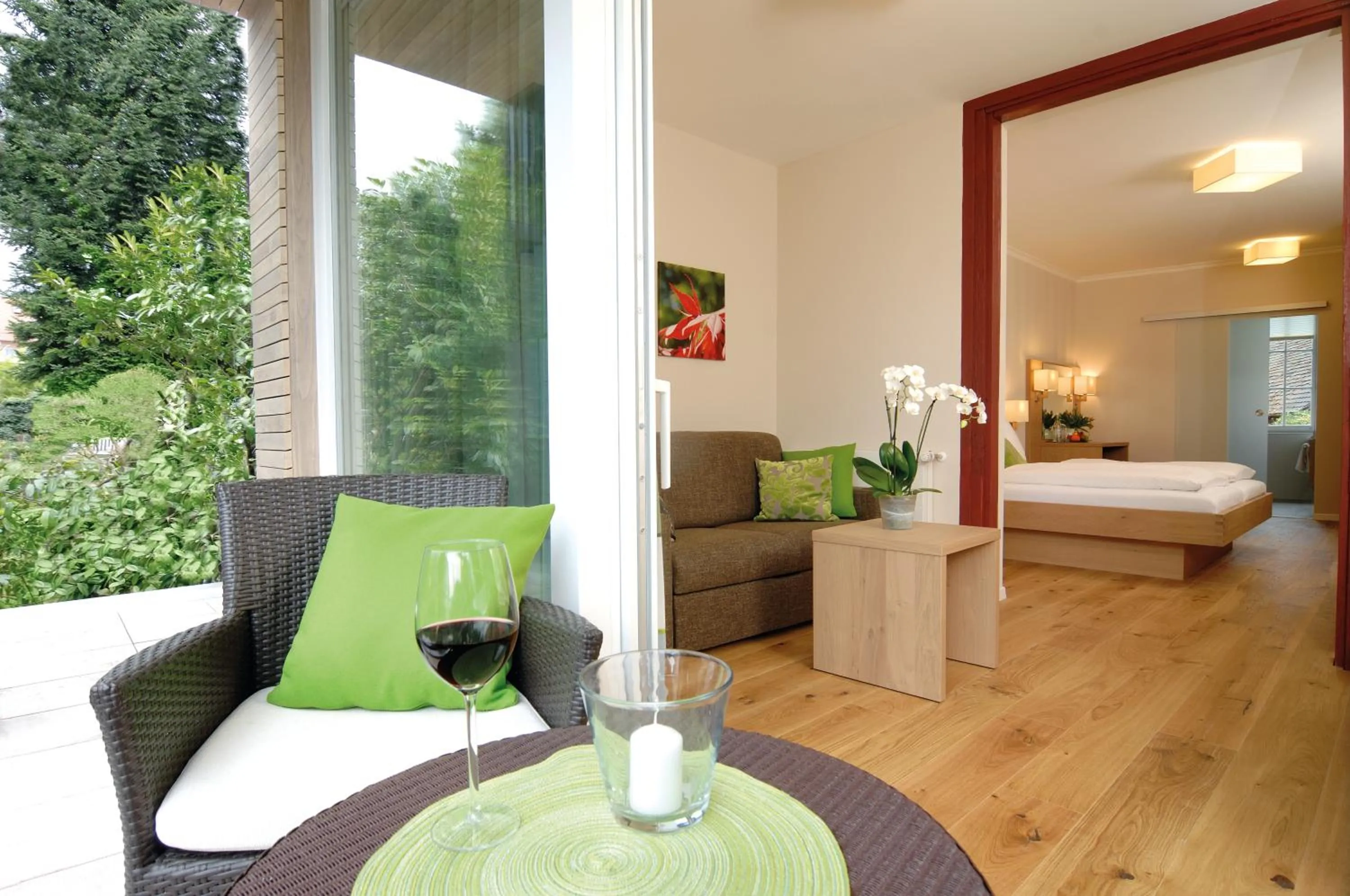 Decorative detail, Bed in Hotel Der Löwen