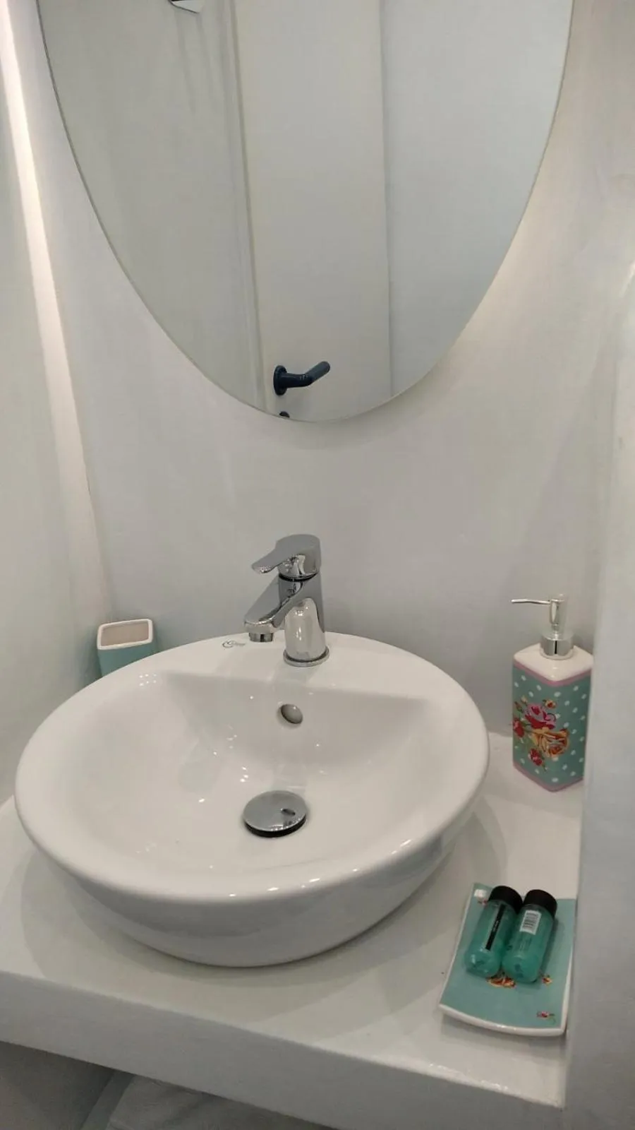 Shower in Nostos Studios at Saint George beach Agios Georgios Chora Naxos town