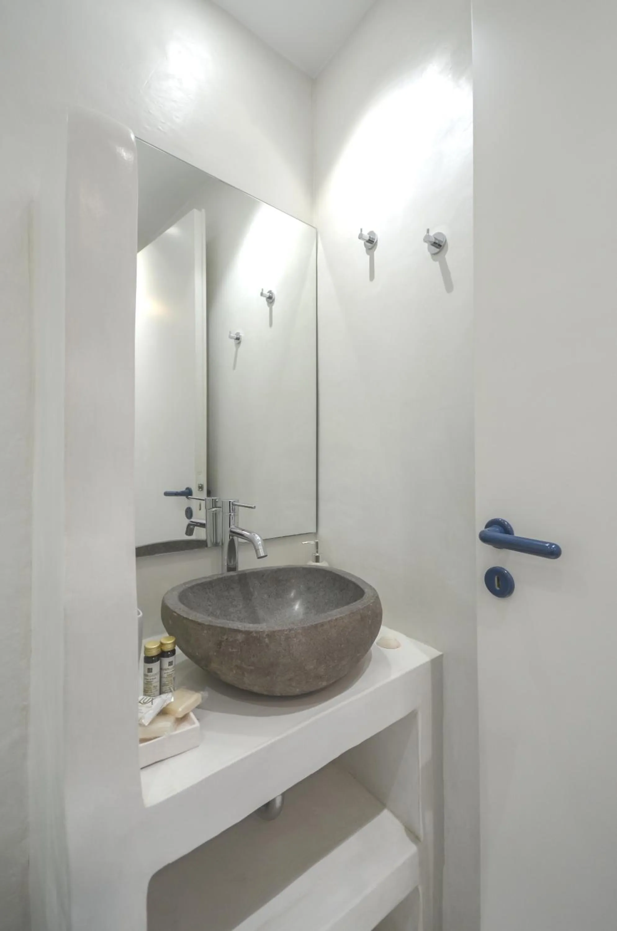 Shower in Nostos Studios at Saint George beach Agios Georgios Chora Naxos town