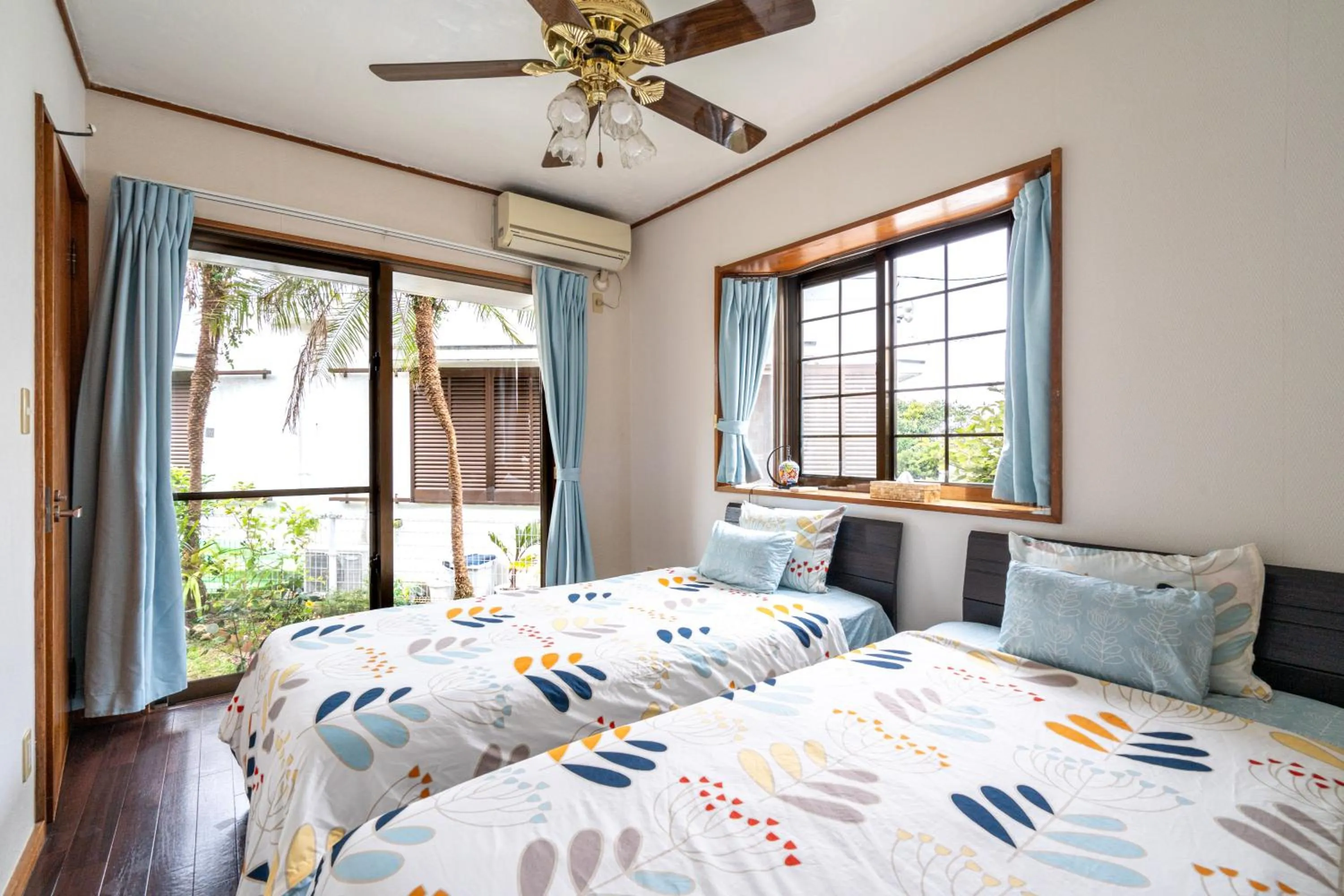Bedroom, Bed in Beach House Yomitan