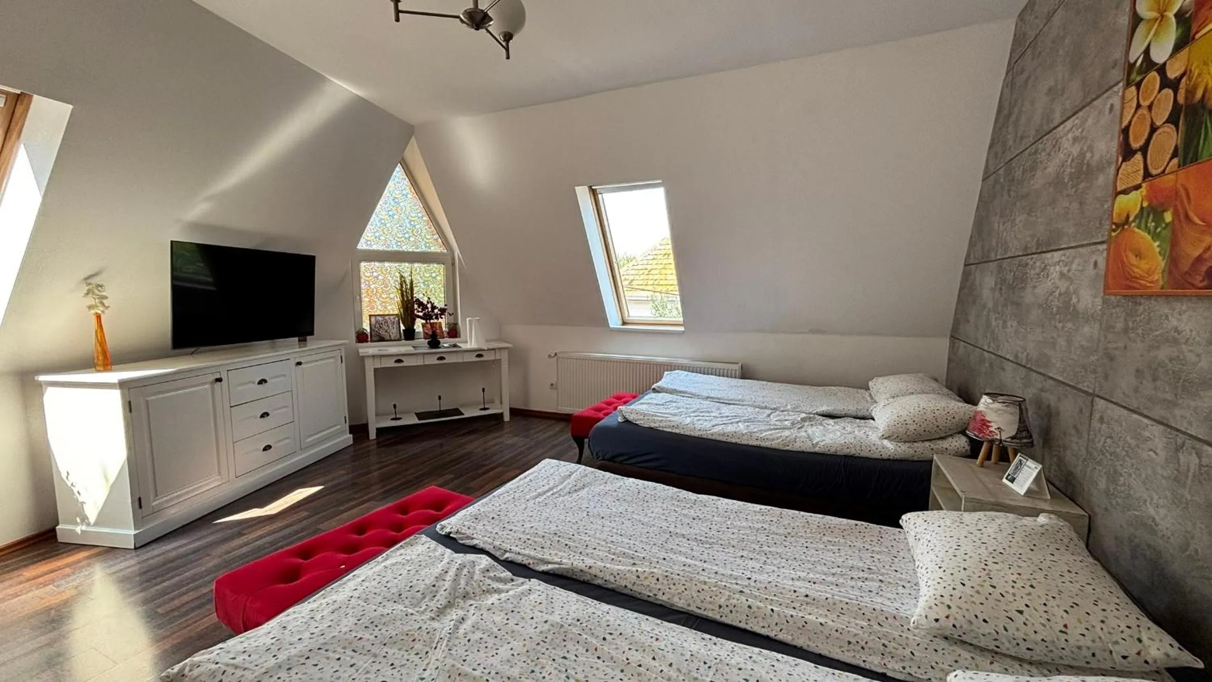 Bed in Pannónia Rooms and Apartments