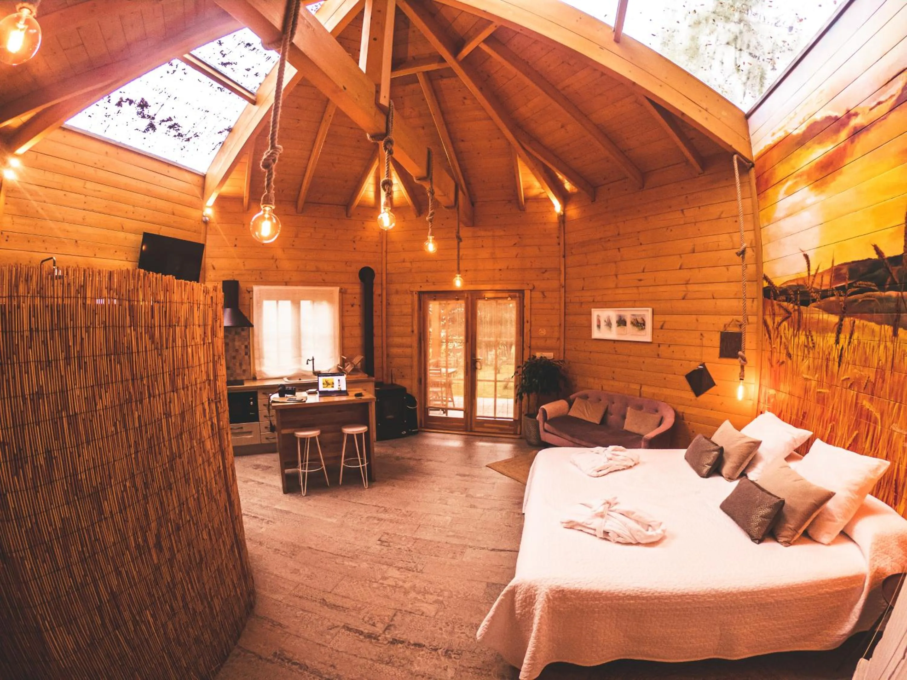 Living room, Bed in Cabanas da Ría