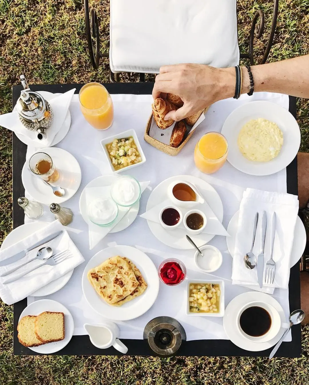 Continental breakfast in Hotel Les Cinq Djellabas