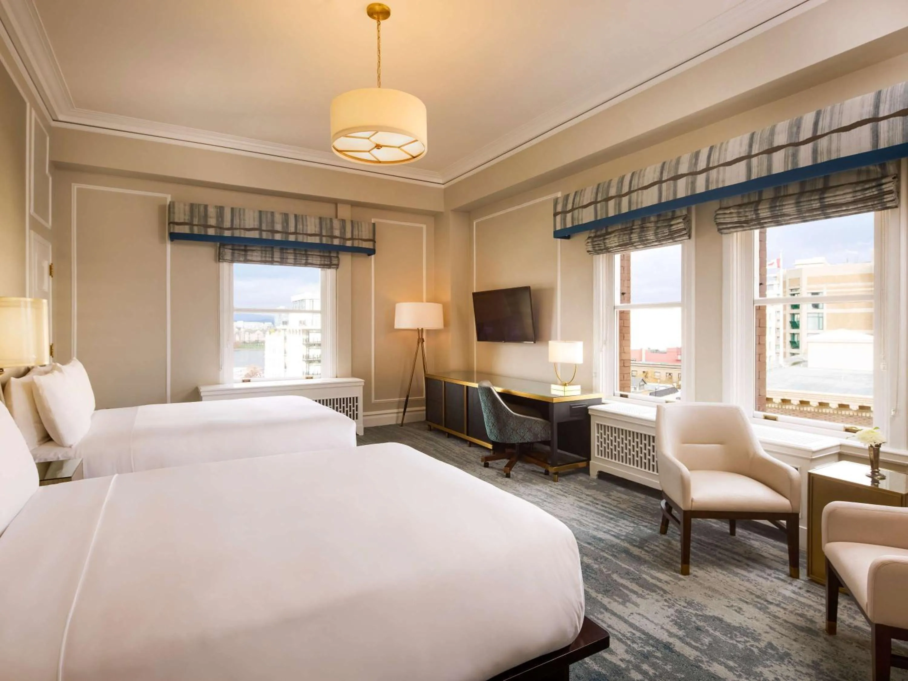 Deluxe Room with One Queen Bed and Harbor View in Fairmont Empress Hotel