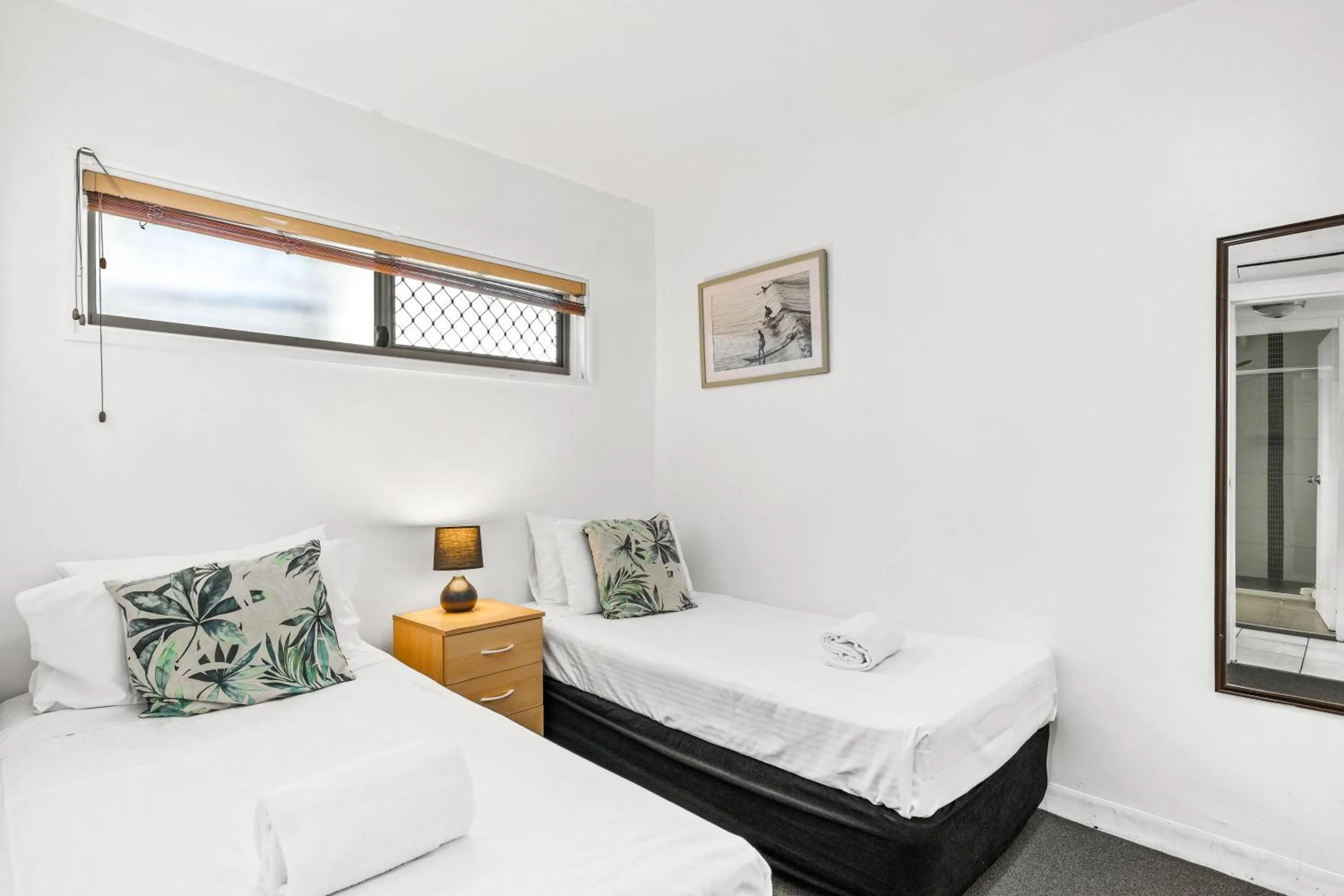 Bed in Maroochy Sands Holiday Apartments