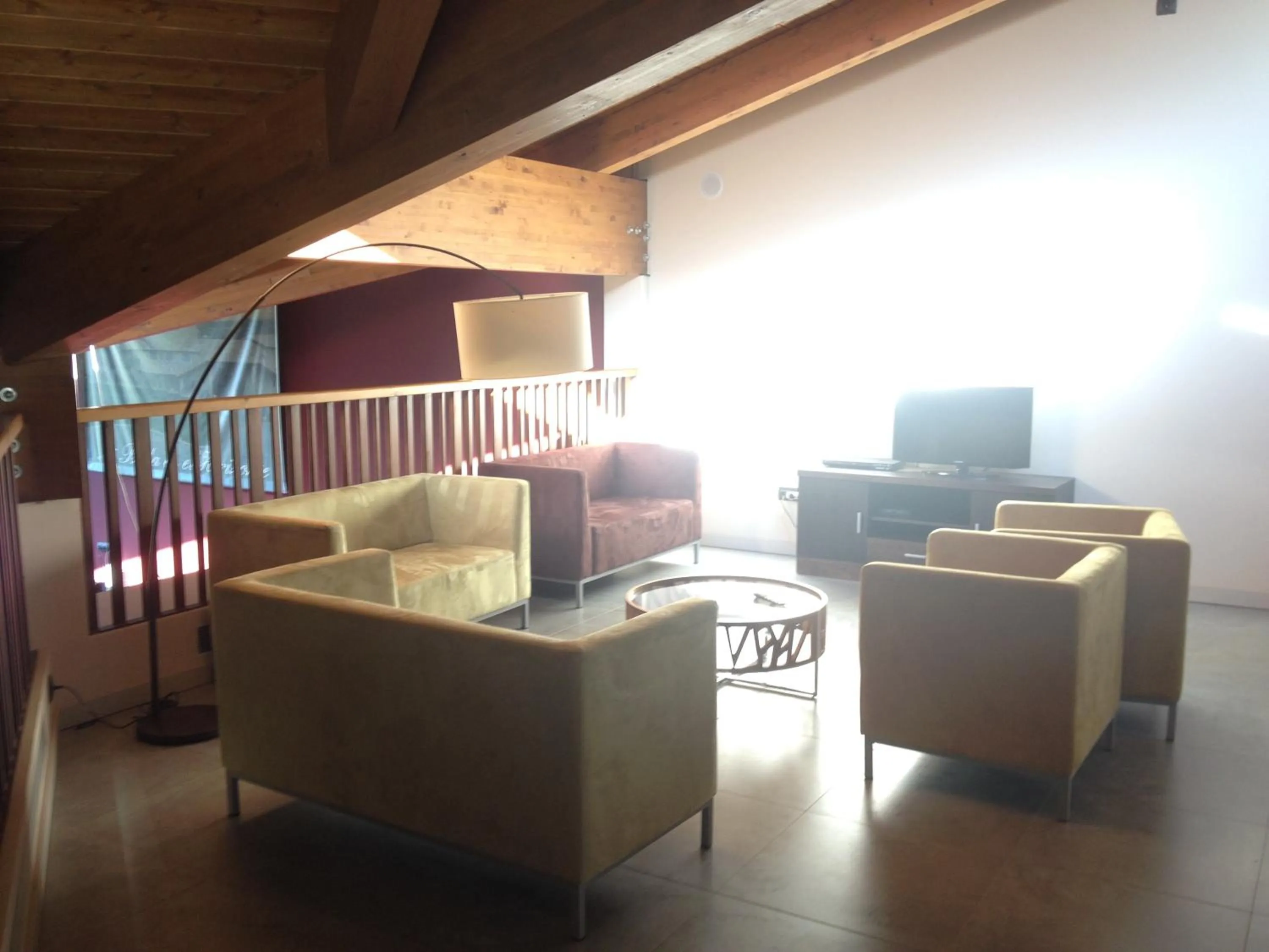 Communal lounge/ TV room in Hotel Spa Aguas de los Mallos