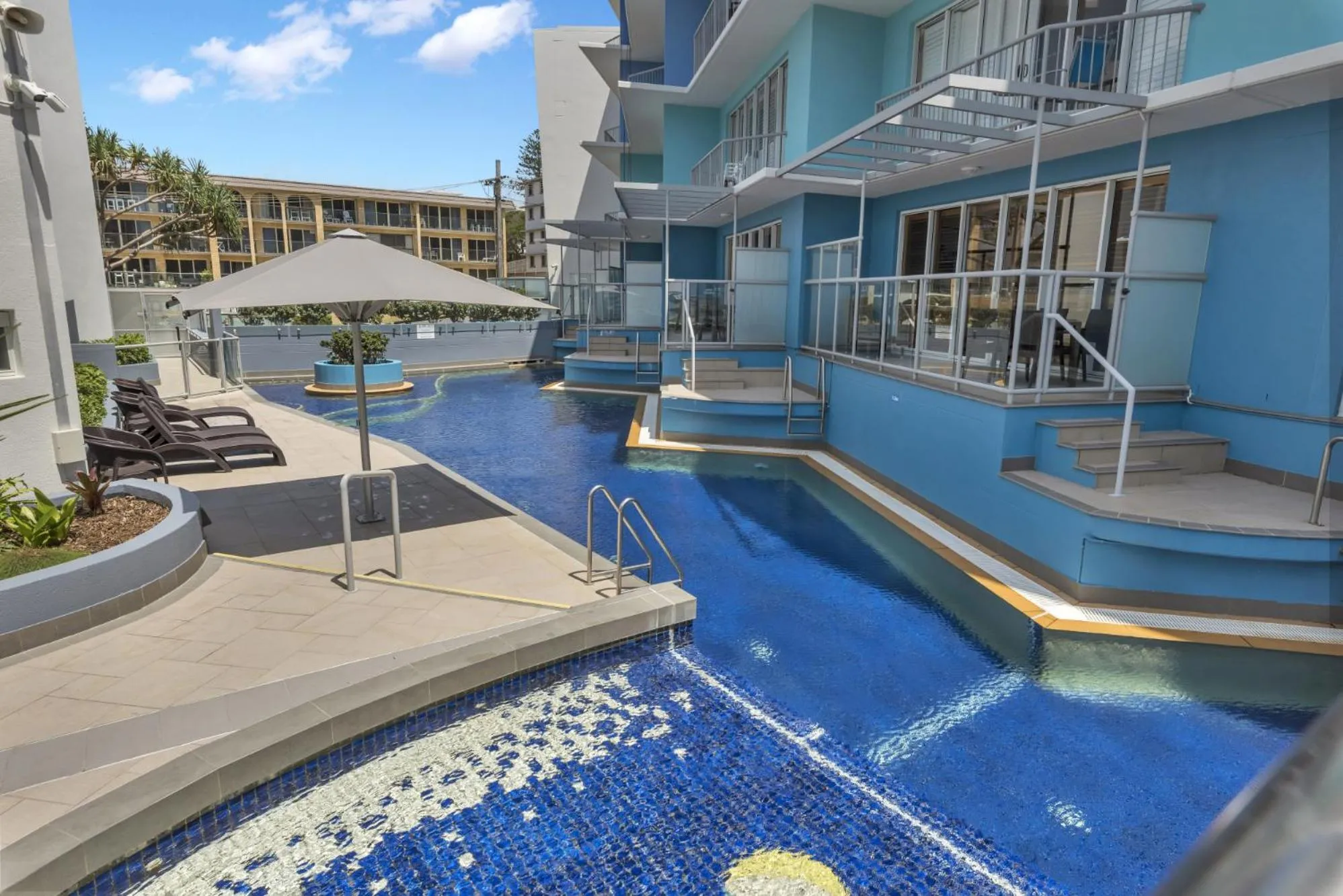 Pool view in Rolling Surf Resort