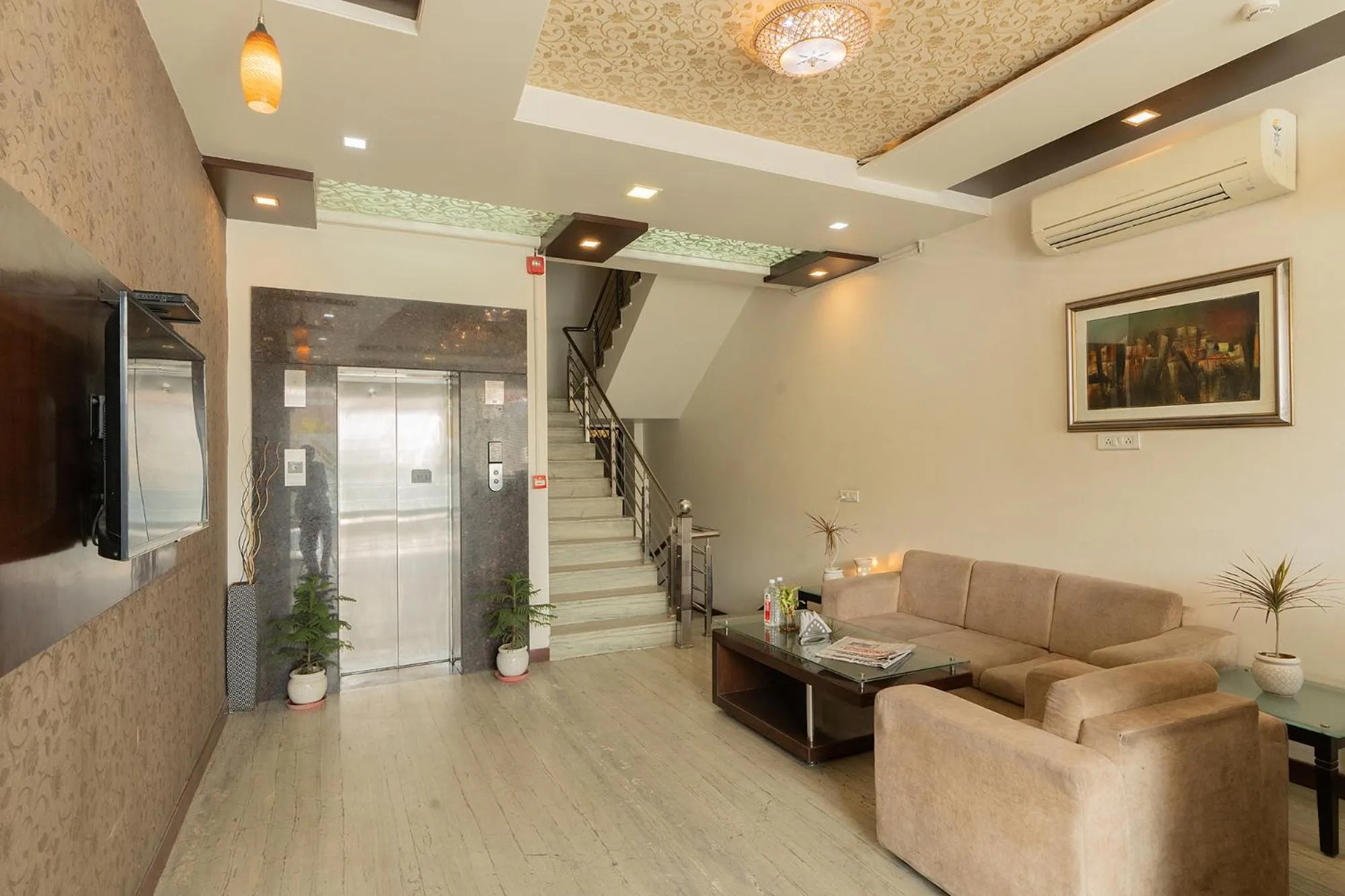 Seating area in FabHotel Signature Inn