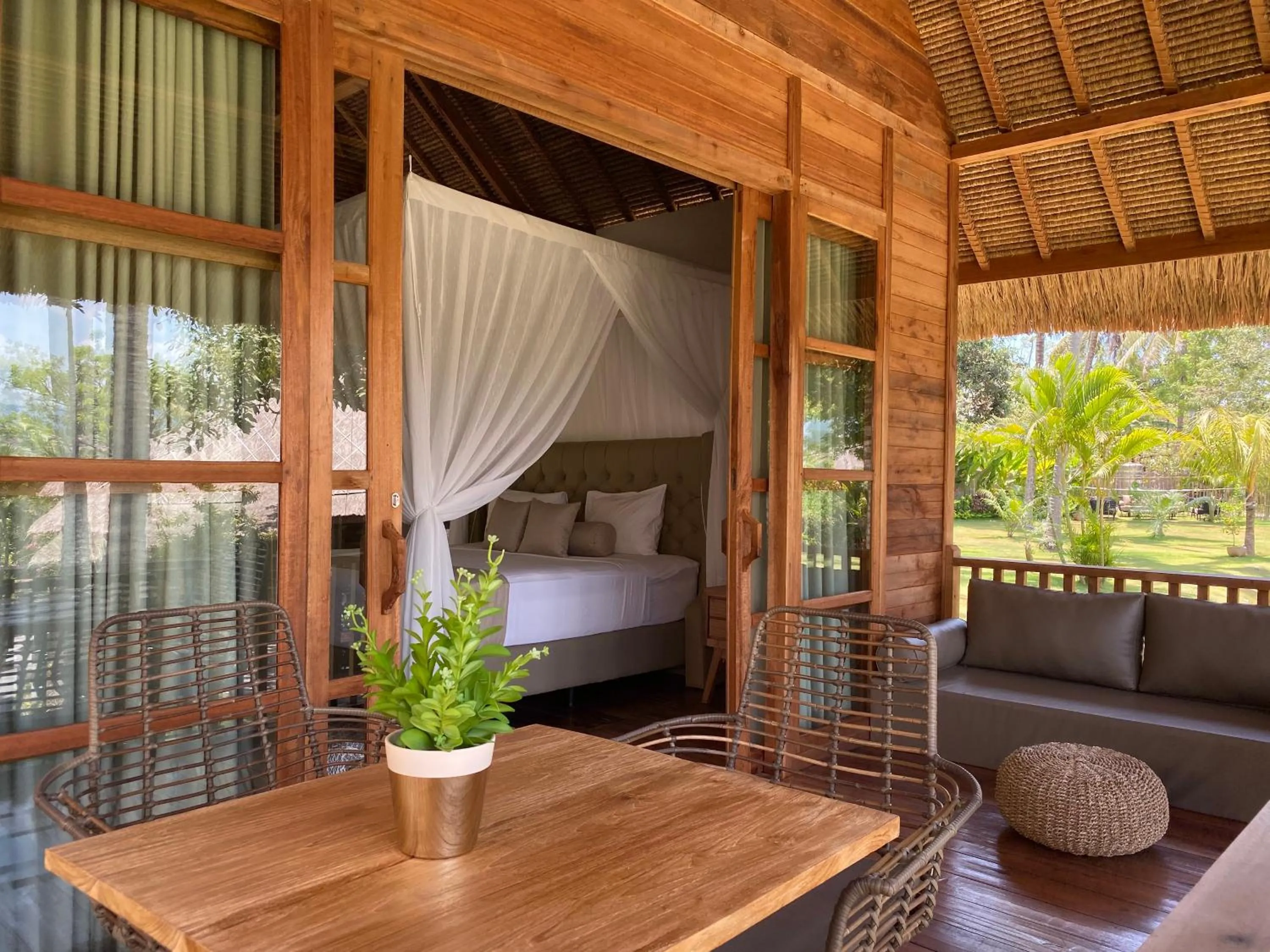 Balcony/Terrace, Bed in Lempuyang Boutique Hotel