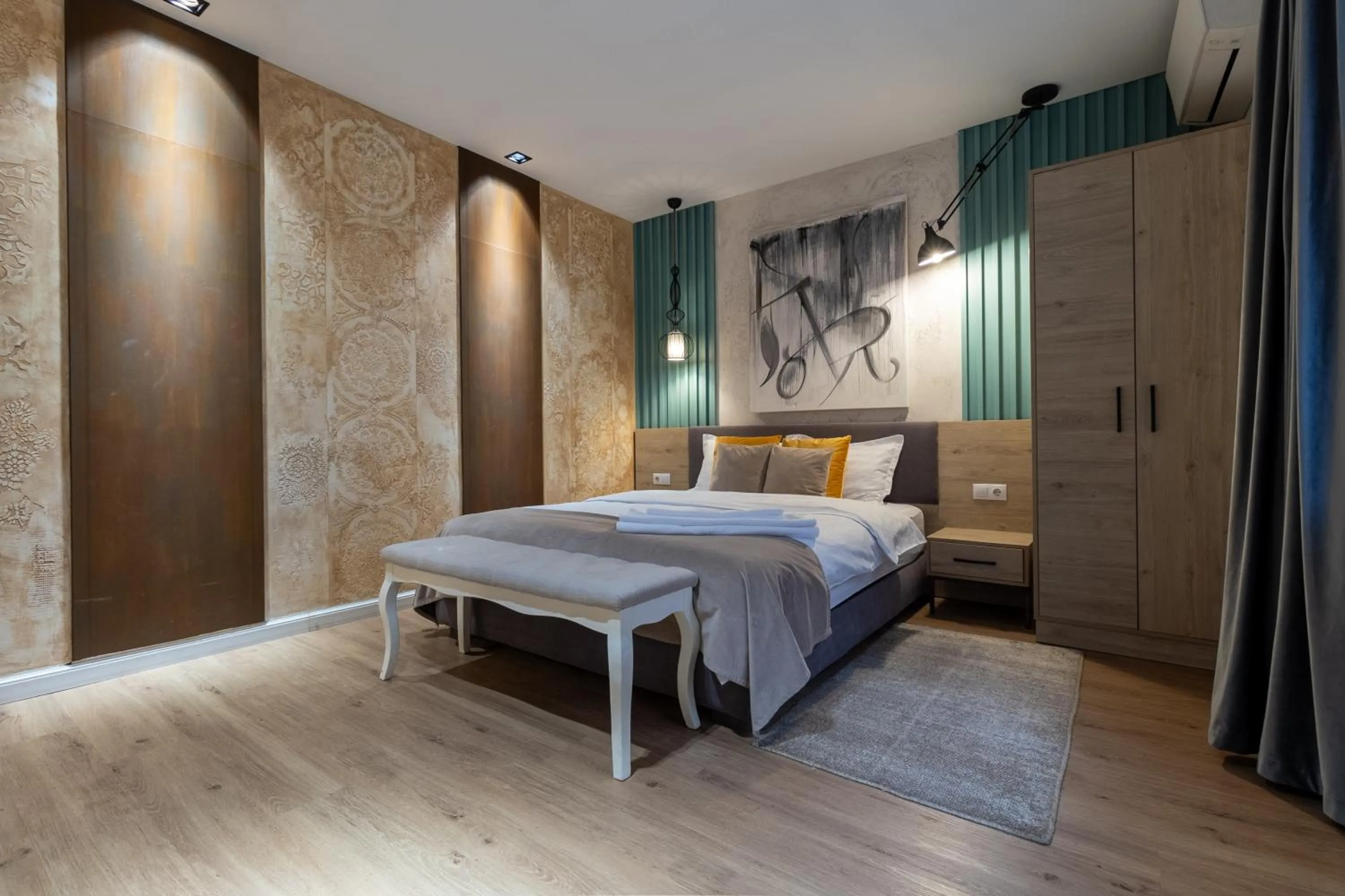 Photo of the whole room, Bed in Lumiere House Sibiu