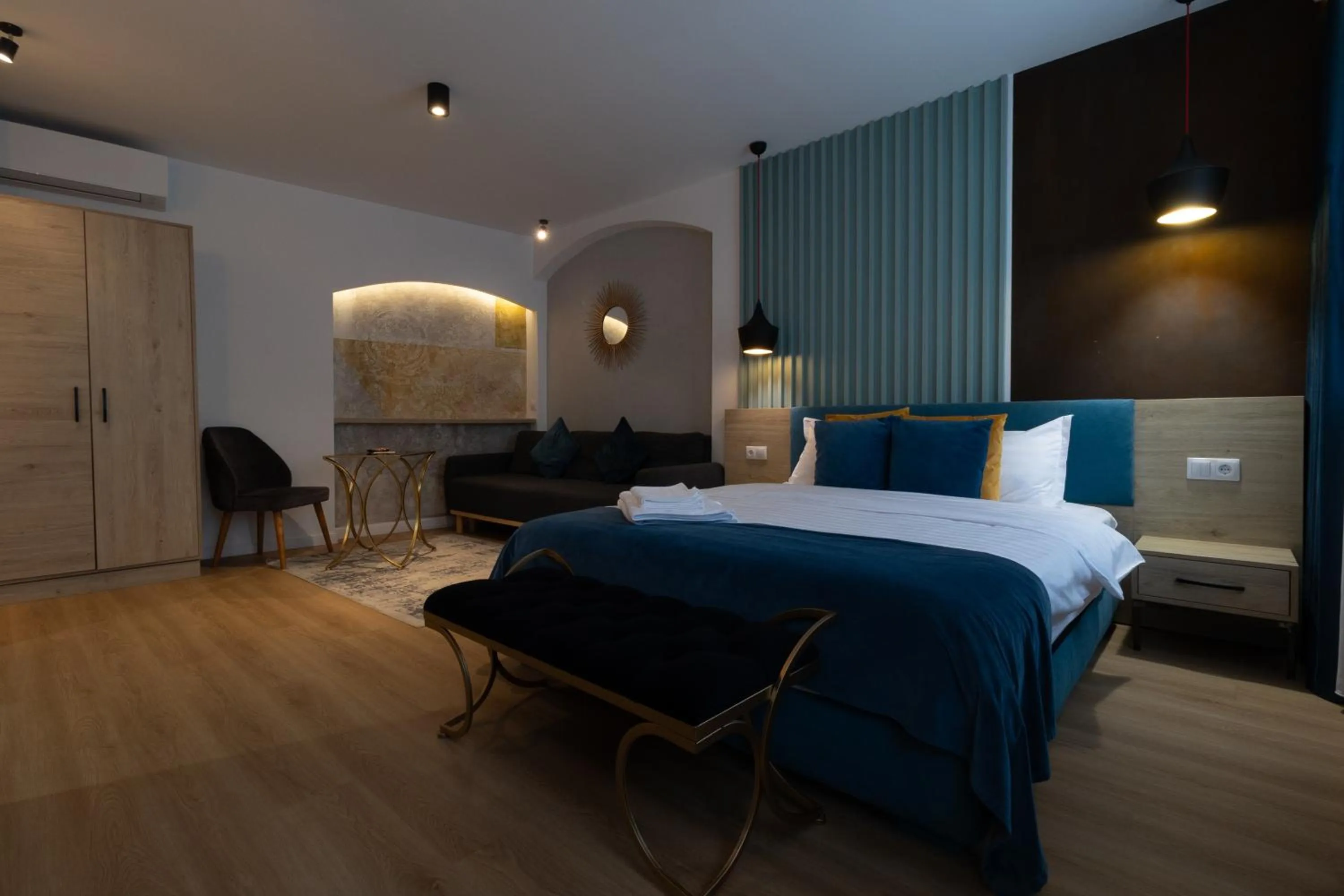 Photo of the whole room, Bed in Lumiere House Sibiu