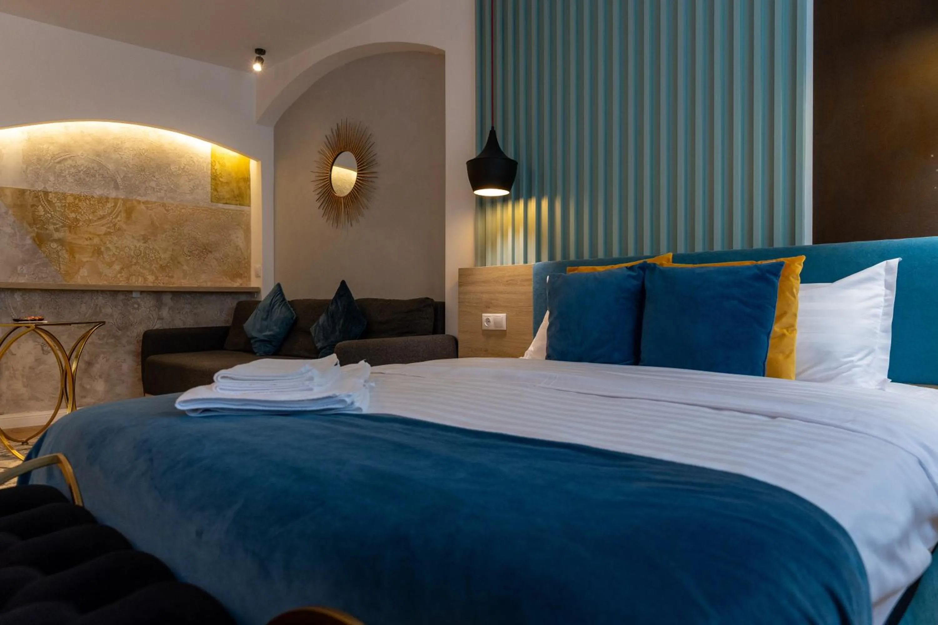 Photo of the whole room, Bed in Lumiere House Sibiu