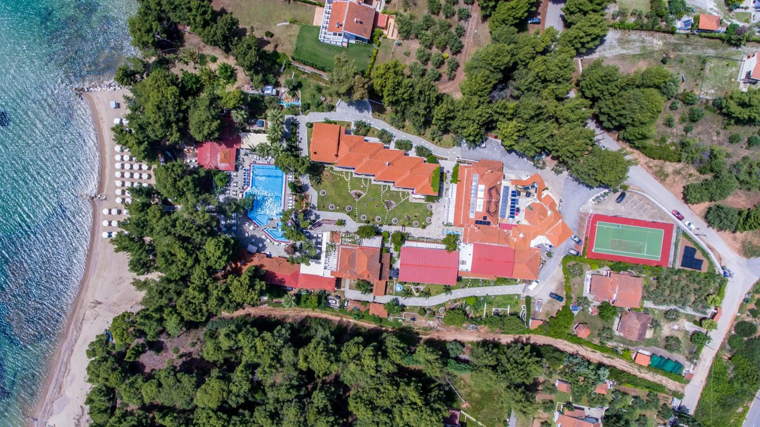 Bird's eye view in Porfi Beach Hotel