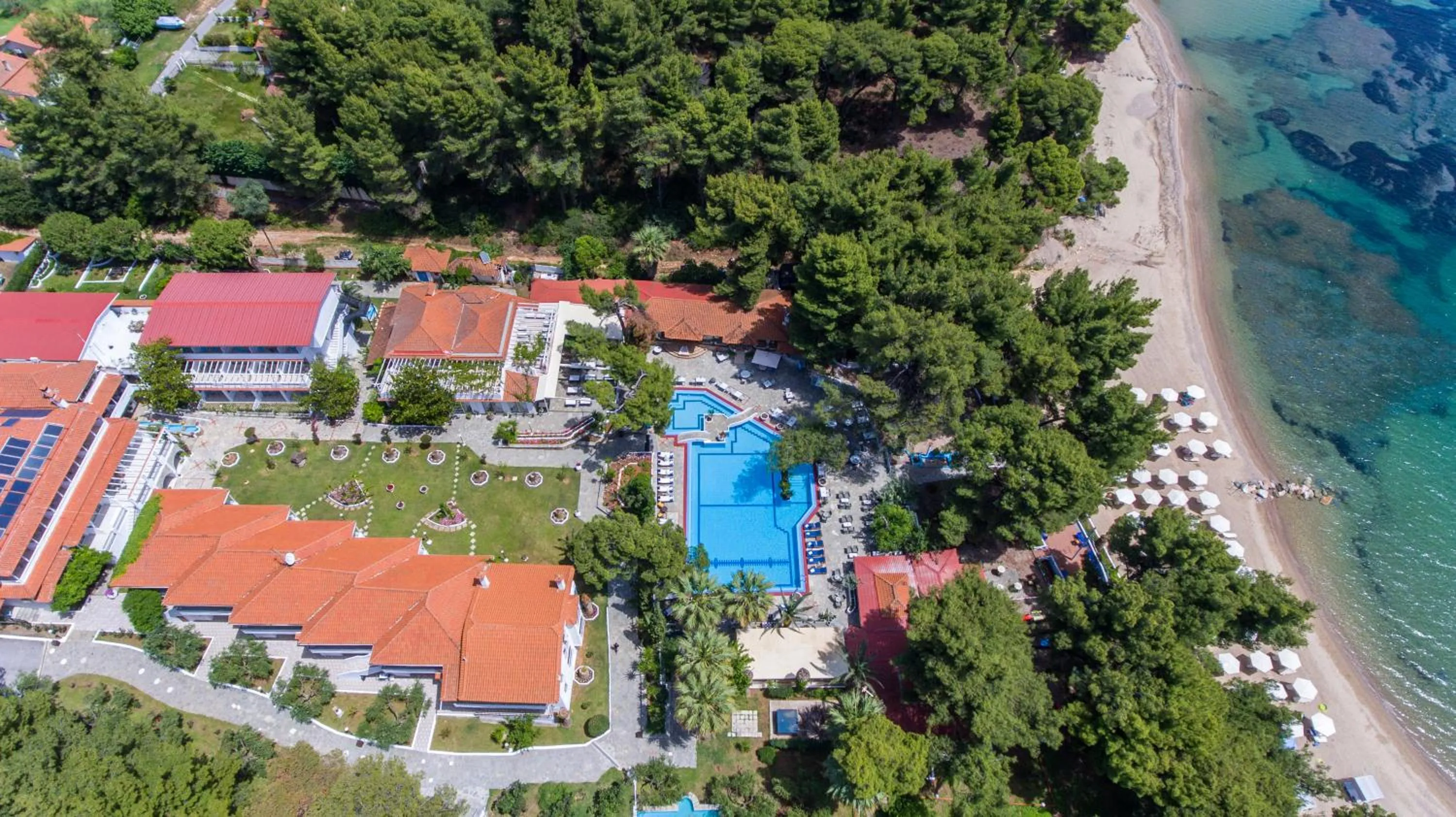 Bird's eye view in Porfi Beach Hotel