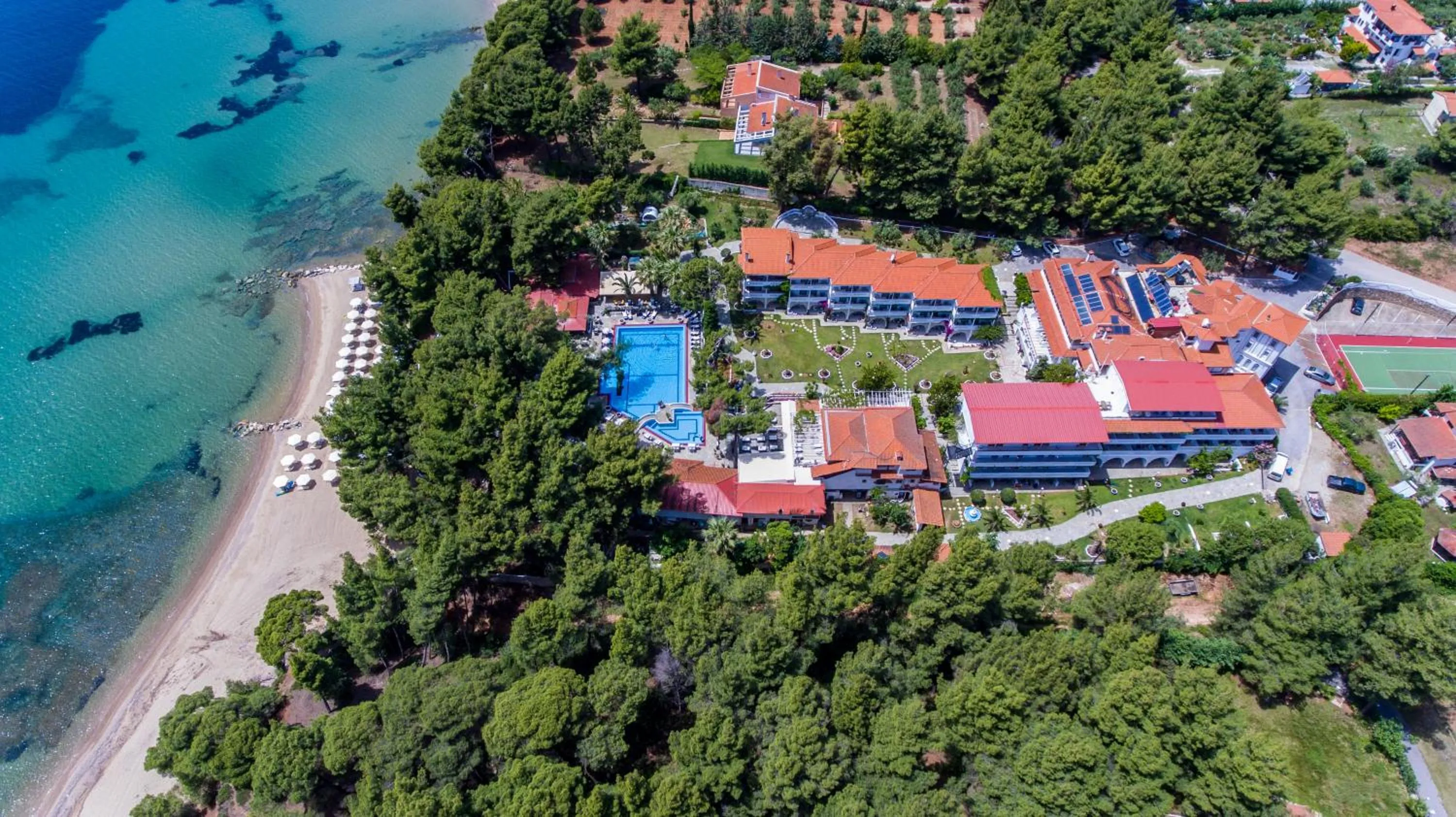 Bird's eye view in Porfi Beach Hotel