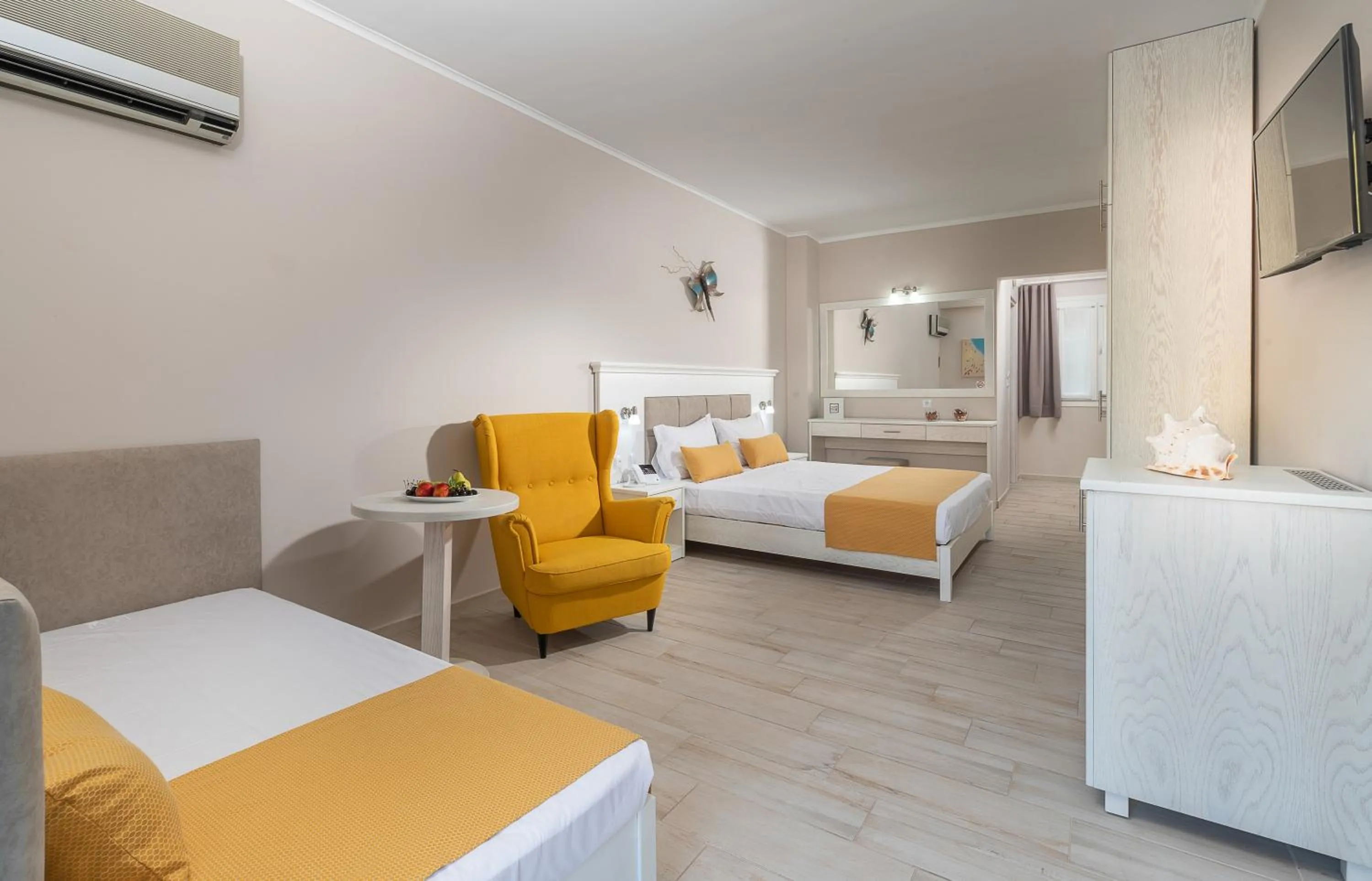 Photo of the whole room, Bed in Porfi Beach Hotel