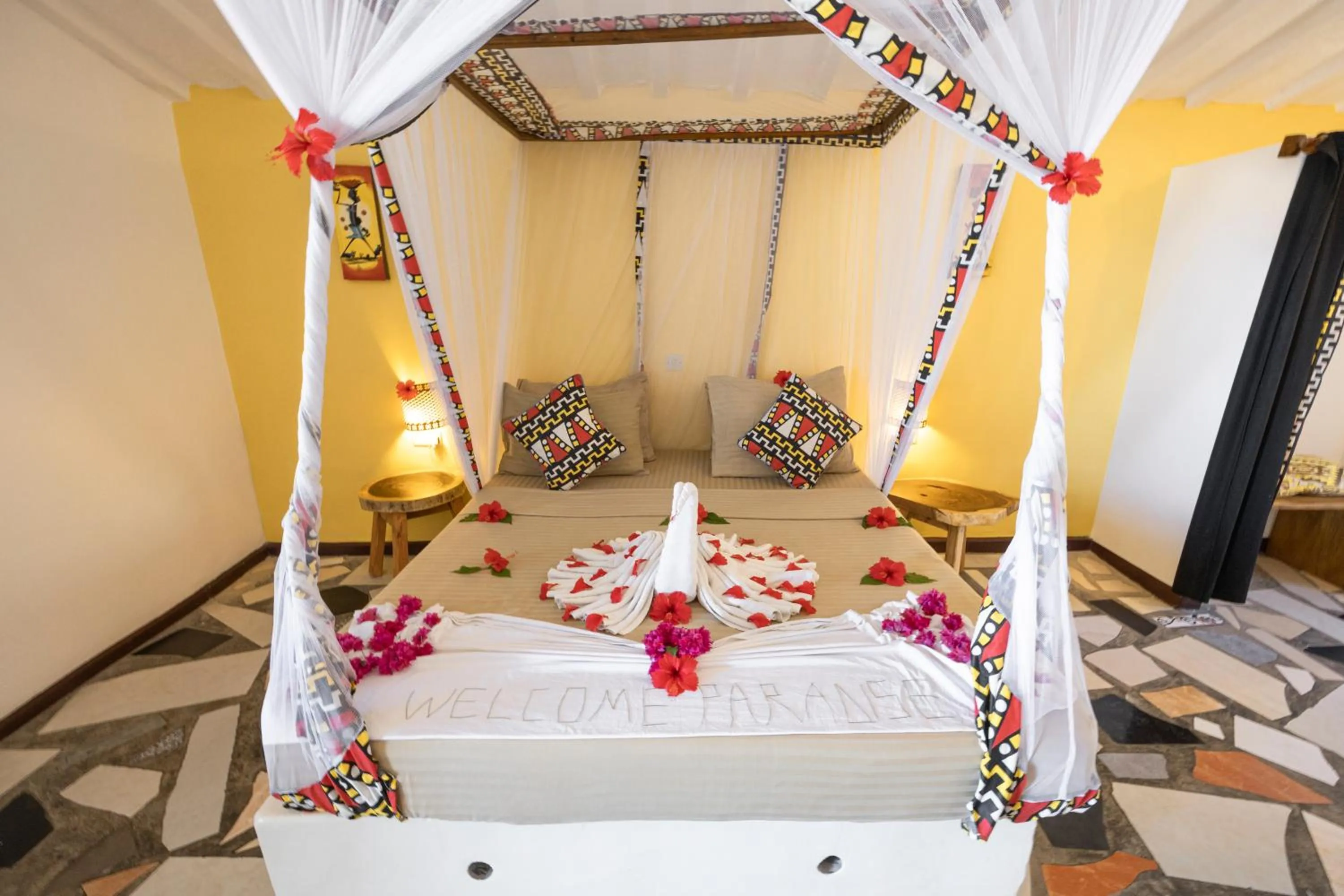 Bed in Paradise Beach Resort & Spa