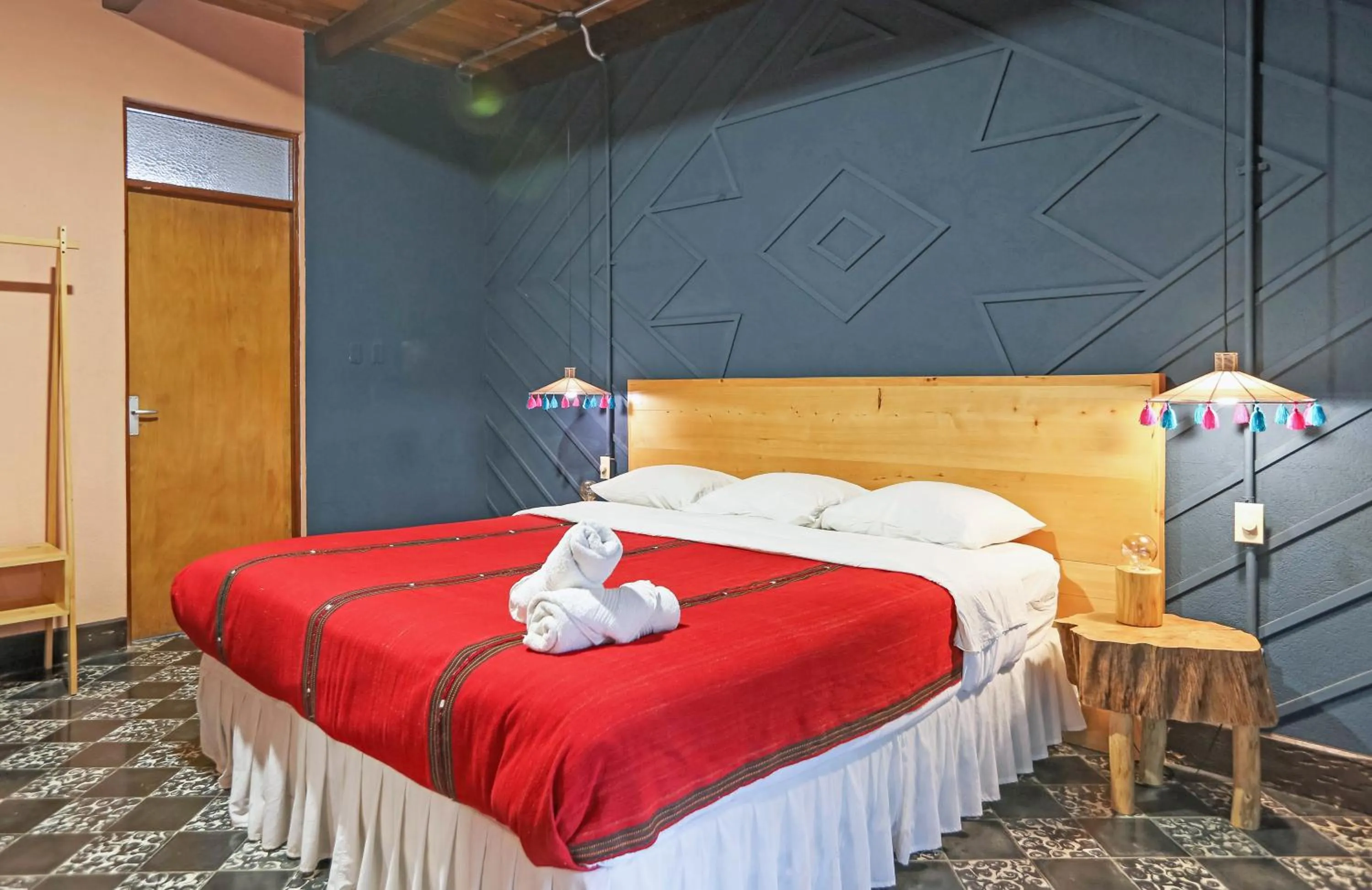 Bed in Socialtel Atitlan