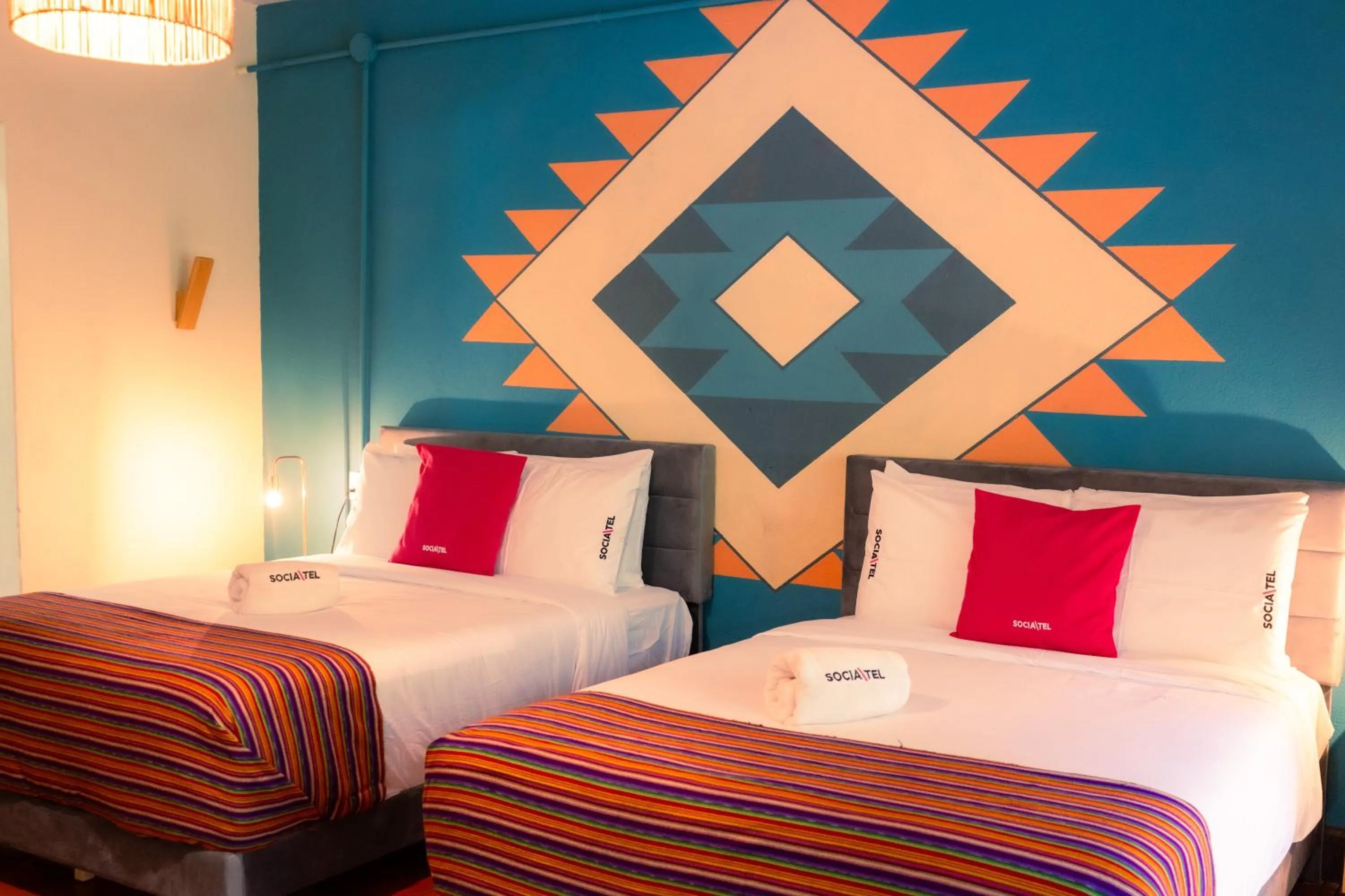 Bed in Socialtel Atitlan