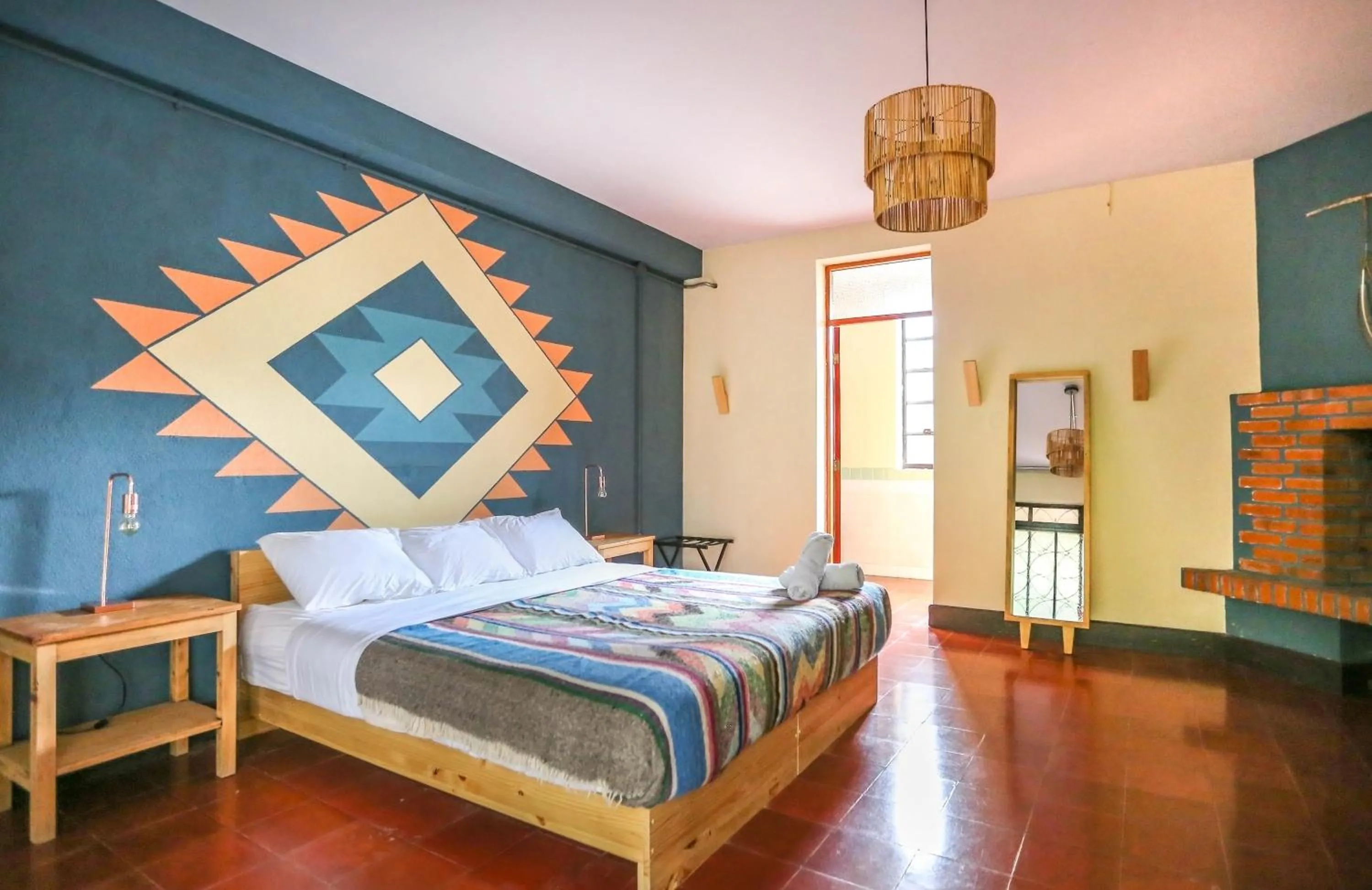 Bed in Socialtel Atitlan