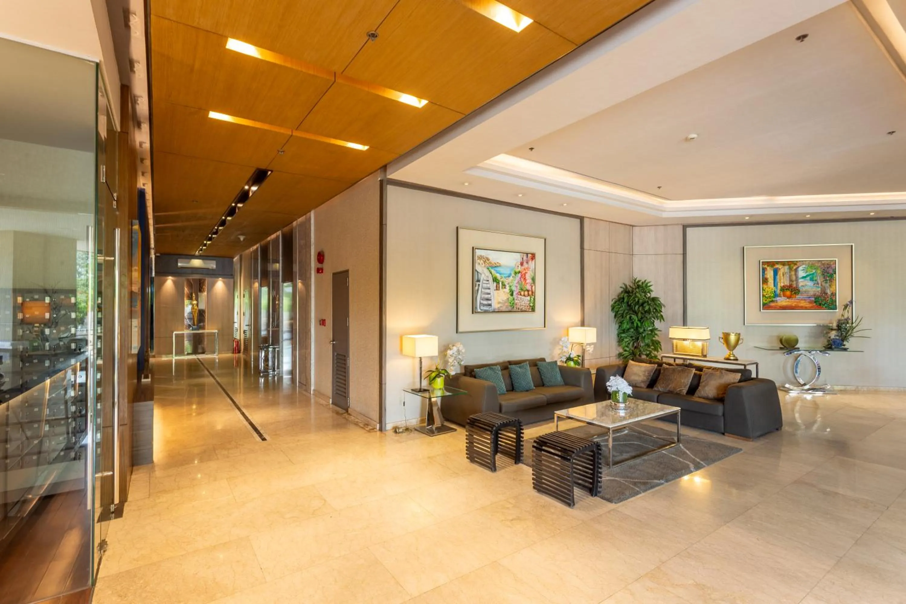 Lobby or reception in Santorini Hotel