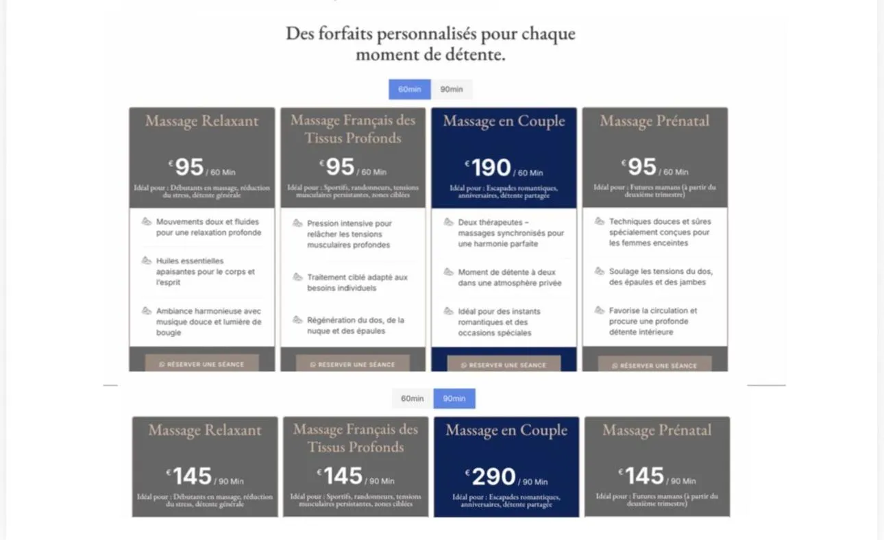 Massage in TOWNHOUSE TROUVILLE - Appart'Hotel & Spa