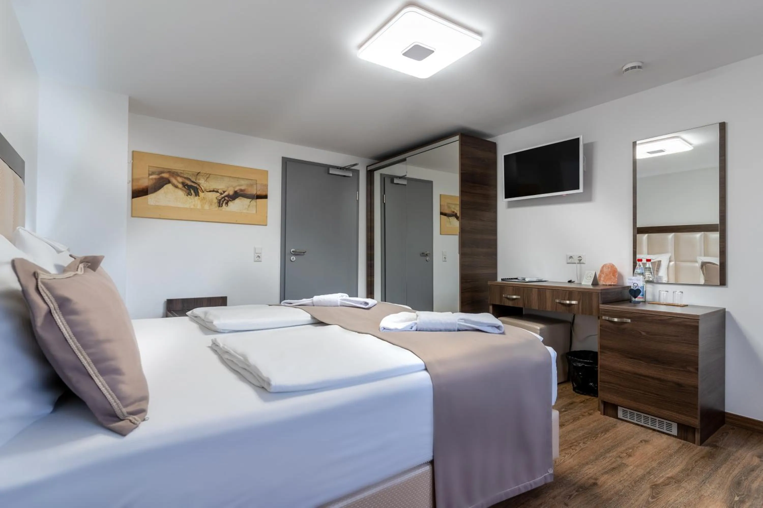 Bed in Hotel Myrsini