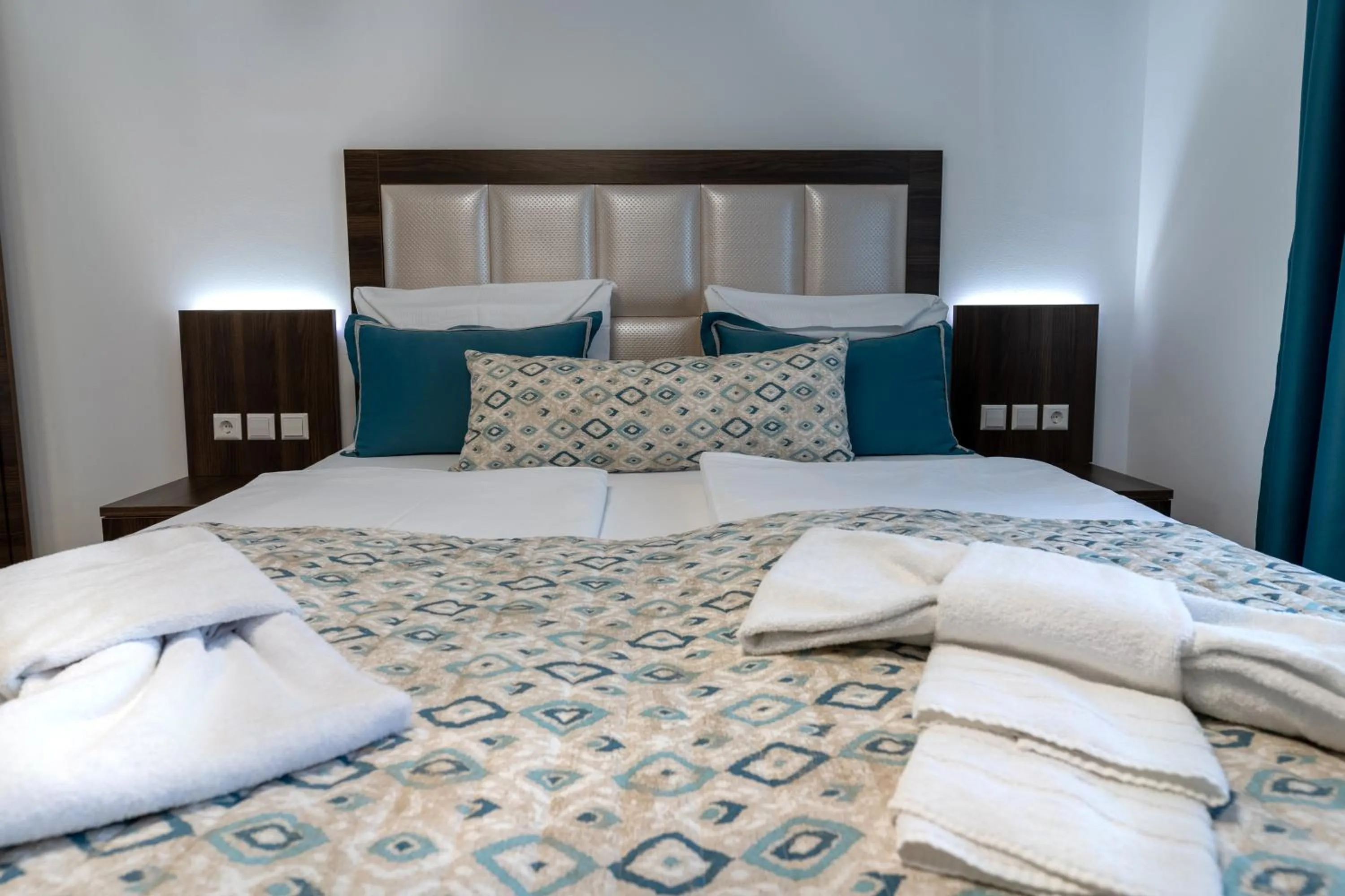 Bed in Hotel Myrsini