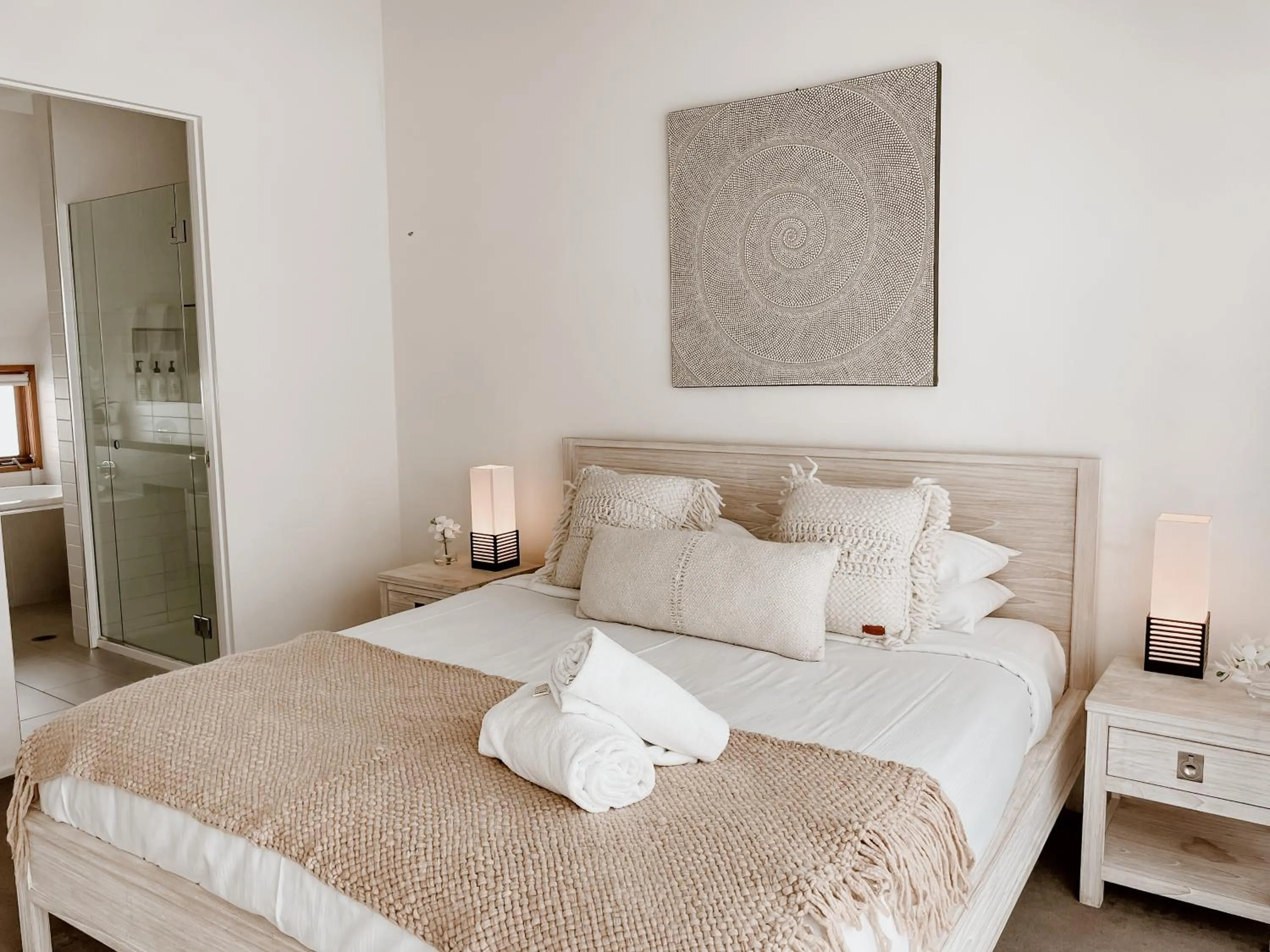 Bed in Byron Butter Factory Apartments