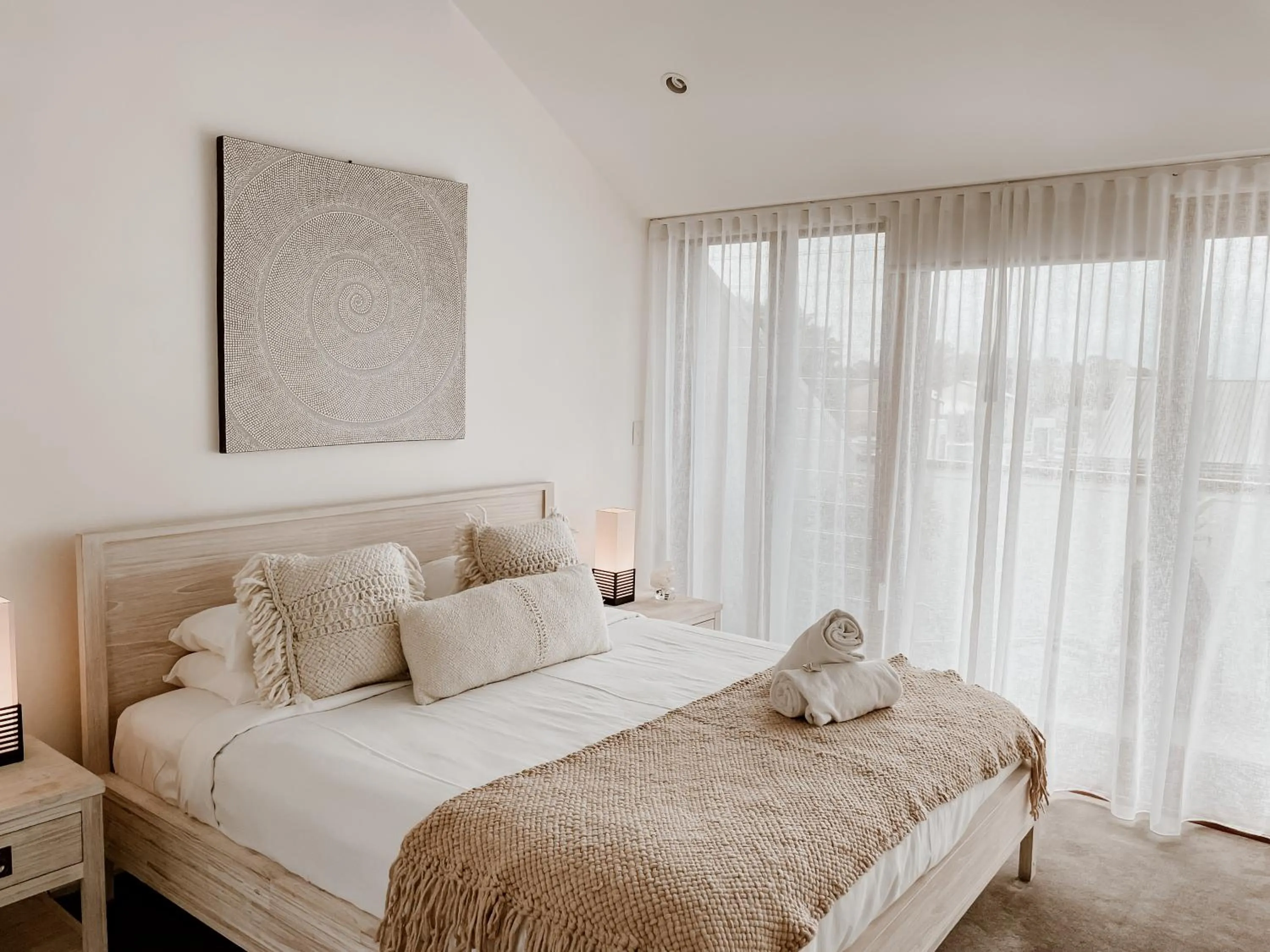 Bed in Byron Butter Factory Apartments