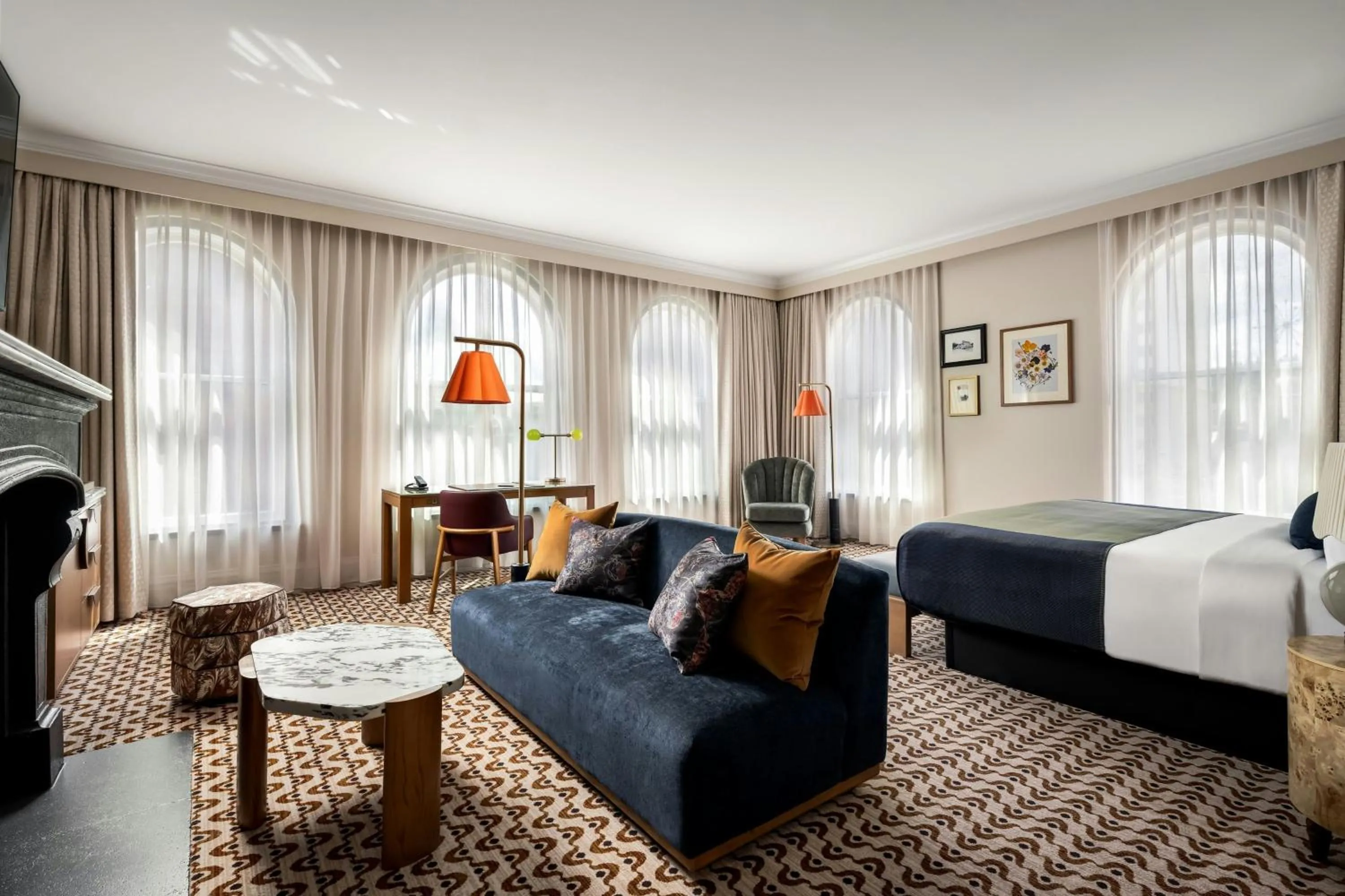 Photo of the whole room, Bed in The Louie, A Davenport Hotel, Autograph Collection